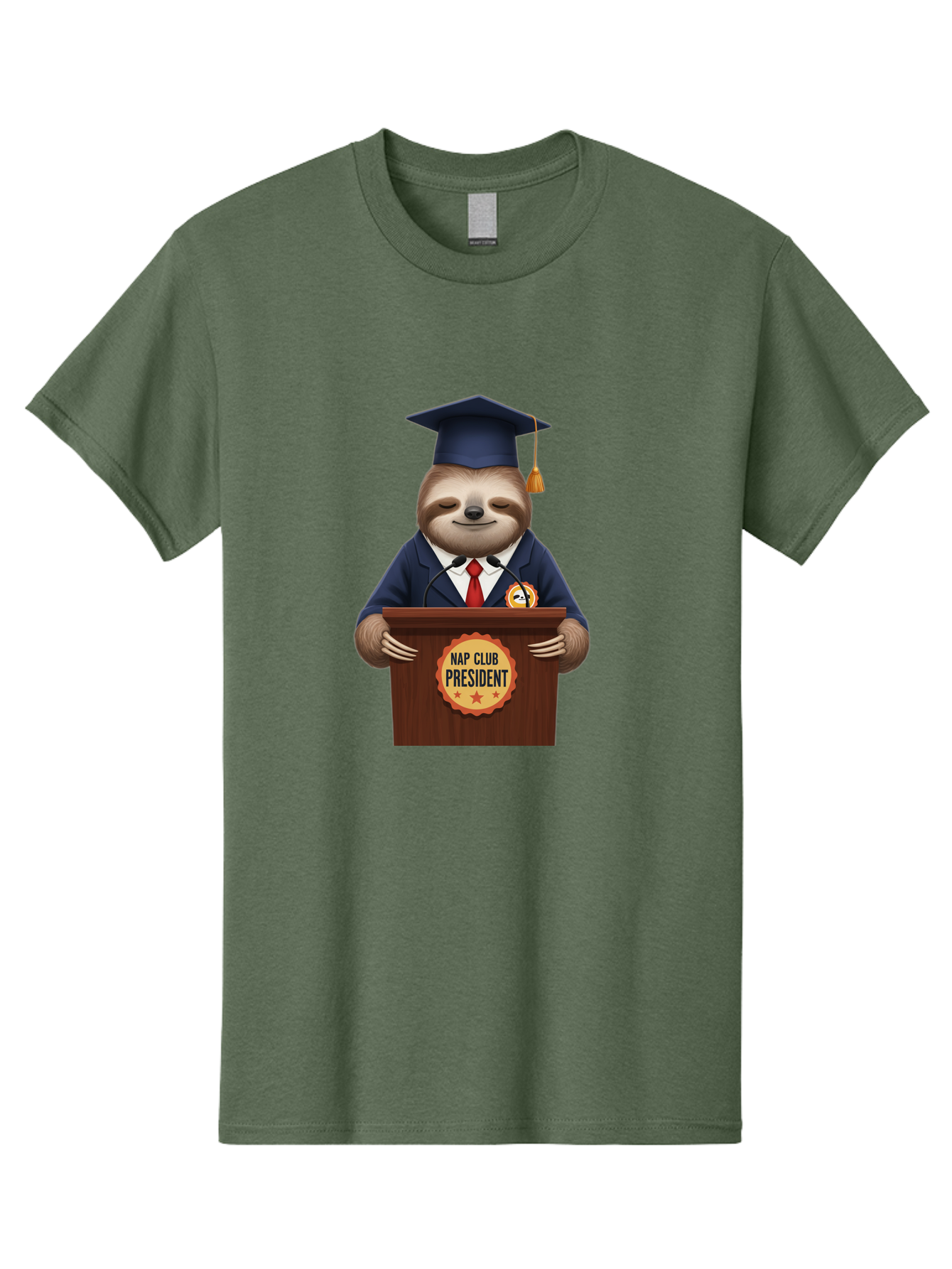 Nap-Club-President-Sloth Men'S Graphic Tee, 100% Cotton, Comfortable Casual Summer Wear, Machine Washable, Vintage Camera, Old Camera, Antique Camera, Black Camera, Classic Photography, Photography Equipment, Nostalgic Device, Film Camera, Bak933