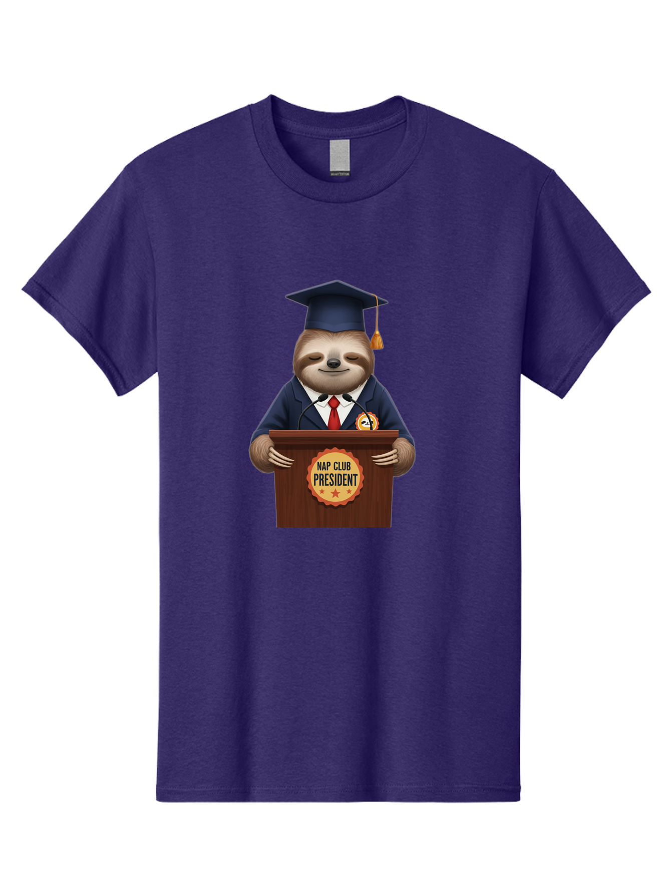 Nap-Club-President-Sloth Men'S Graphic Tee, 100% Cotton, Comfortable Casual Summer Wear, Machine Washable, Vintage Camera, Old Camera, Antique Camera, Black Camera, Classic Photography, Photography Equipment, Nostalgic Device, Film Camera, Bak933