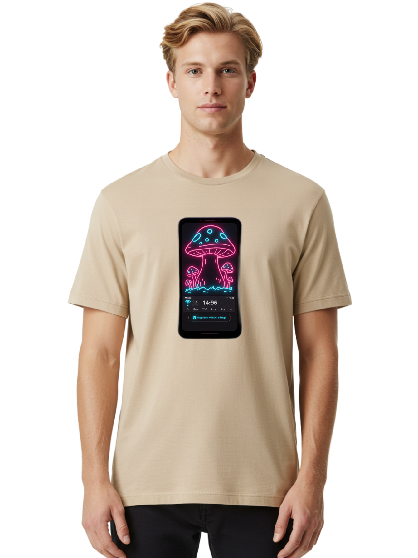 Neon-Mushrooms Men'S Graphic Tee, 100% Cotton, Comfortable Casual Summer Wear, Machine Washable, Vintage Camera, Old Camera, Antique Camera, Black Camera, Classic Photography, Photography Equipment, Nostalgic Device, Film Camera, Camera Art Bak940