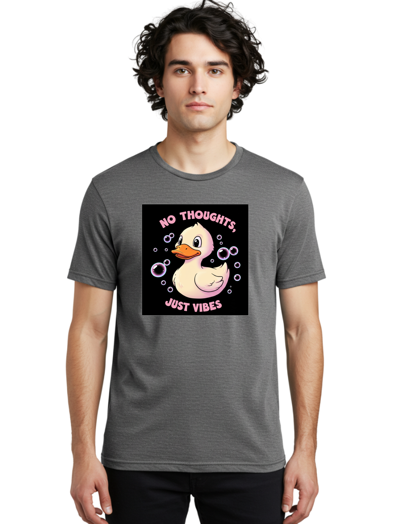 No-Thoughts-Just-Vibes-1 Men'S Graphic Tee, 100% Cotton, Comfortable Casual Summer Wear, Machine Washable, Vintage Camera, Old Camera, Antique Camera, Black Camera, Classic Photography, Photography Equipment, Nostalgic Device, Film Camera, Bak955