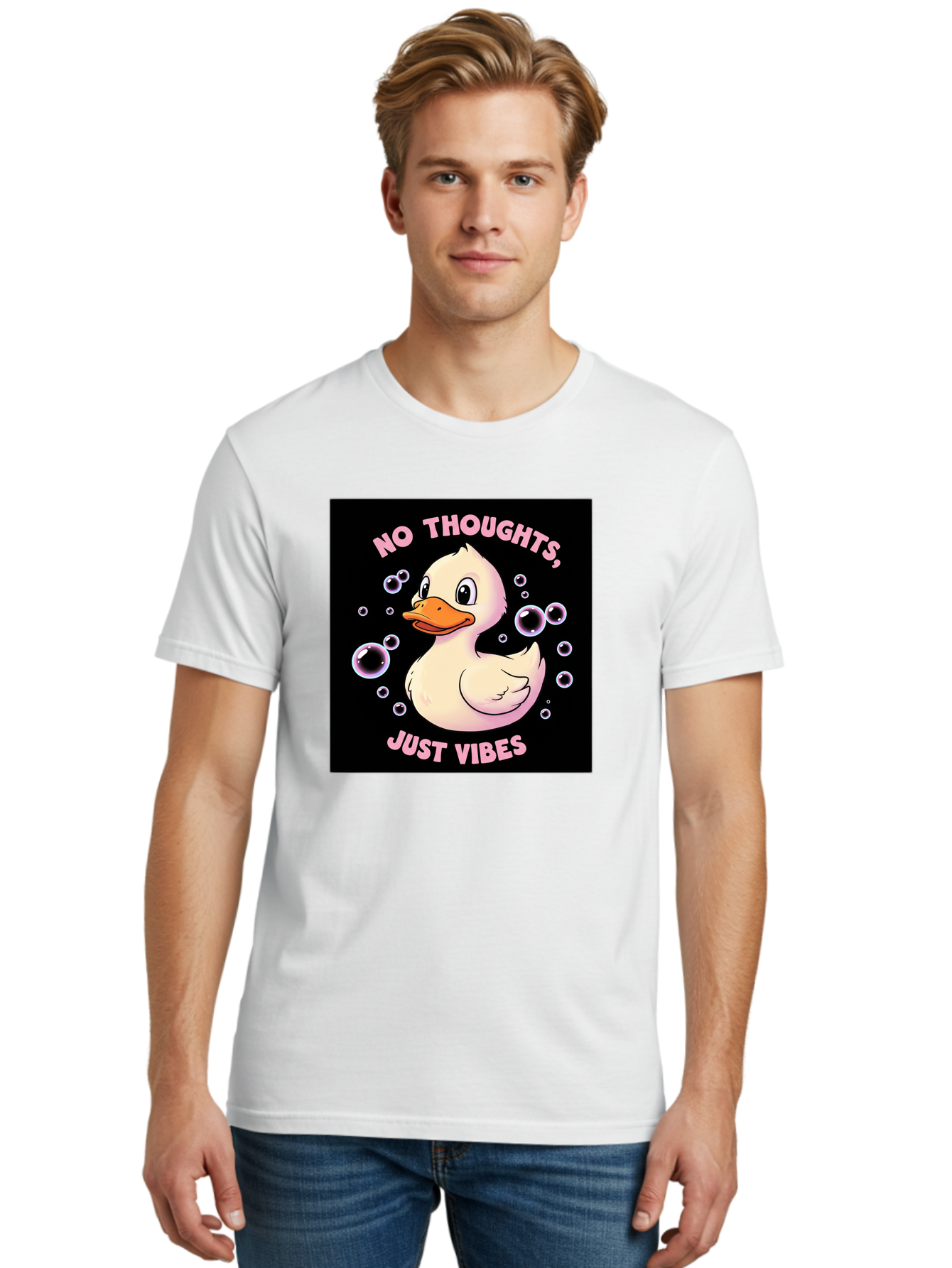 No-Thoughts-Just-Vibes-1 Men'S Graphic Tee, 100% Cotton, Comfortable Casual Summer Wear, Machine Washable, Vintage Camera, Old Camera, Antique Camera, Black Camera, Classic Photography, Photography Equipment, Nostalgic Device, Film Camera, Bak955