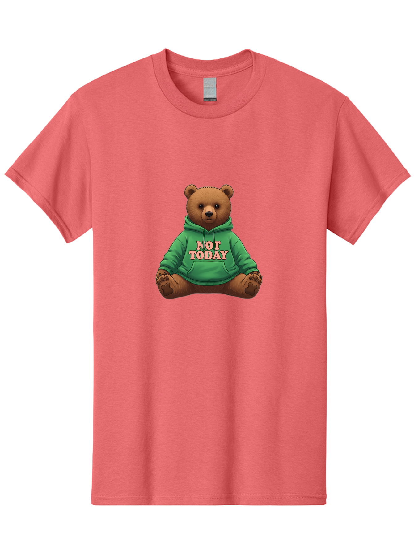 Not-Today-Bear-1 Men'S Graphic Tee, 100% Cotton, Comfortable Casual Summer Wear, Machine Washable, Vintage Camera, Old Camera, Antique Camera, Black Camera, Classic Photography, Photography Equipment, Nostalgic Device, Film Camera, Camera Art Bak957