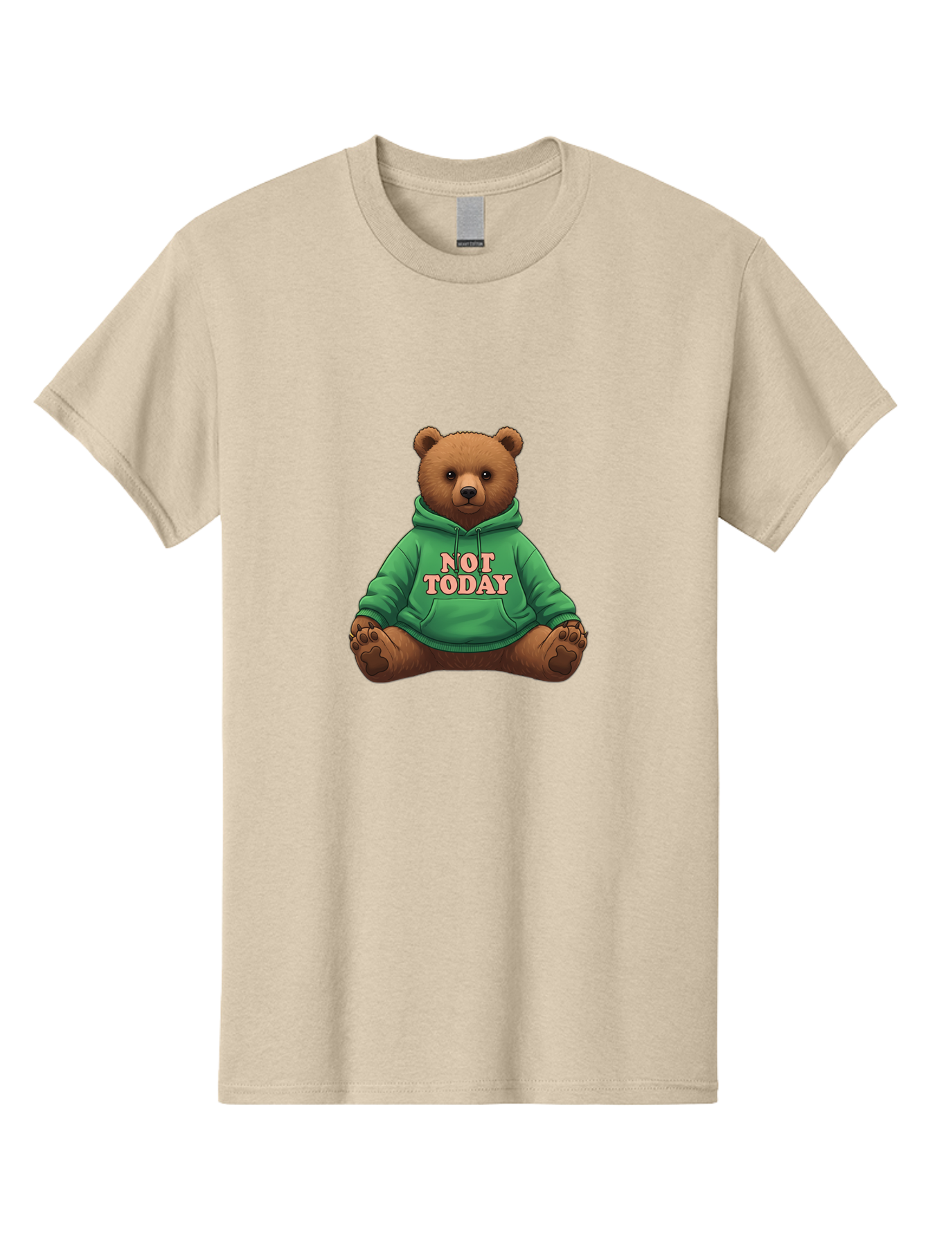 Not-Today-Bear-1 Men'S Graphic Tee, 100% Cotton, Comfortable Casual Summer Wear, Machine Washable, Vintage Camera, Old Camera, Antique Camera, Black Camera, Classic Photography, Photography Equipment, Nostalgic Device, Film Camera, Camera Art Bak957