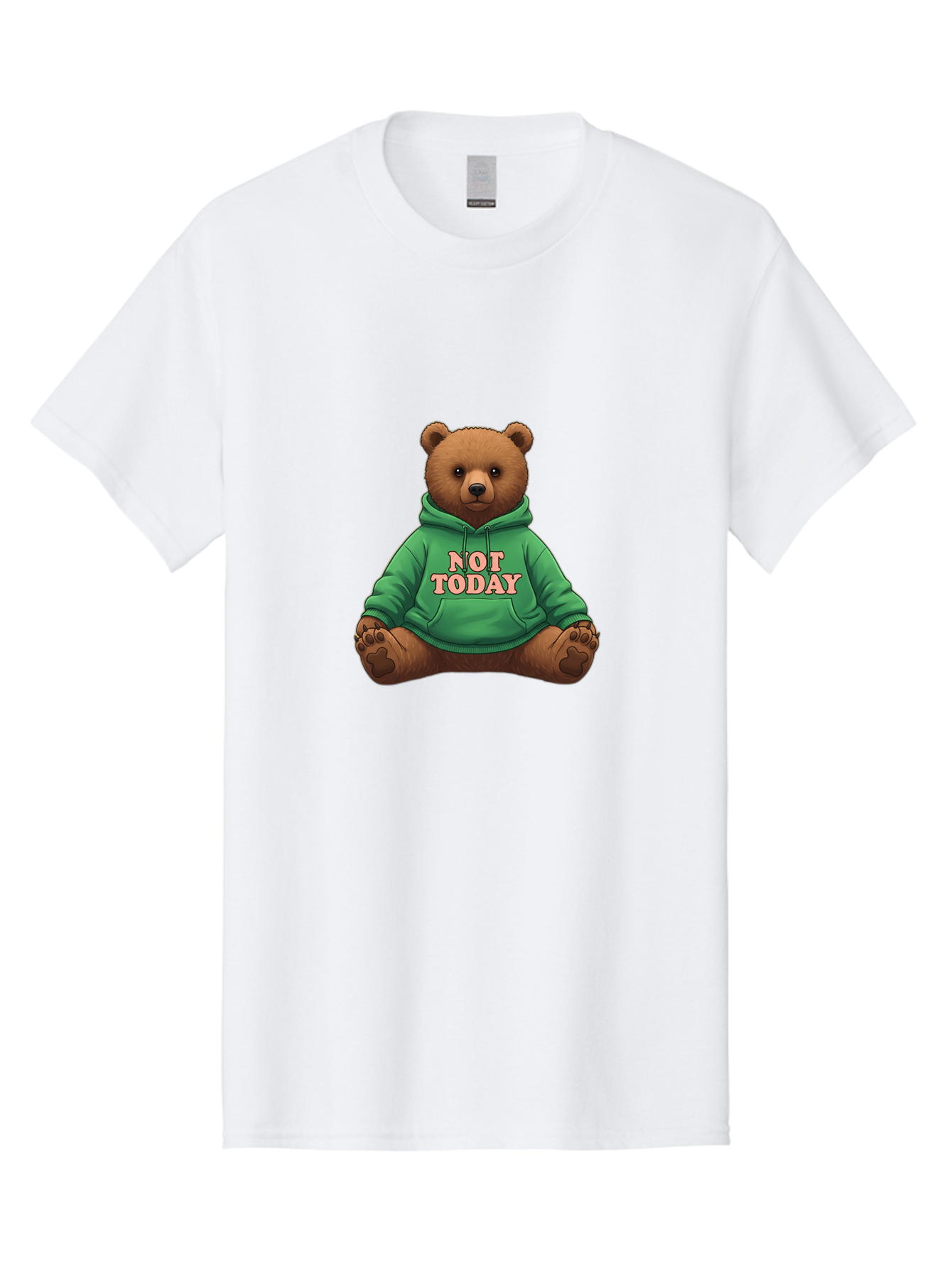 Not-Today-Bear-1 Men'S Graphic Tee, 100% Cotton, Comfortable Casual Summer Wear, Machine Washable, Vintage Camera, Old Camera, Antique Camera, Black Camera, Classic Photography, Photography Equipment, Nostalgic Device, Film Camera, Camera Art Bak957