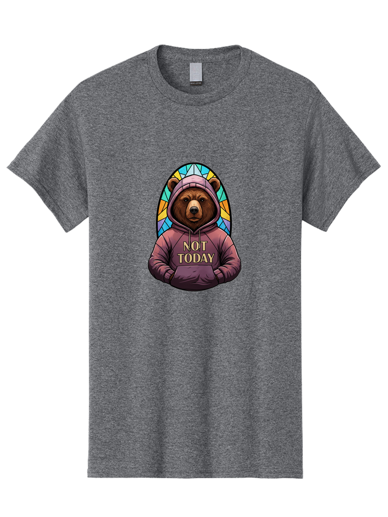 Not-Today-Bear-11 Men'S Graphic Tee, 100% Cotton, Comfortable Casual Summer Wear, Machine Washable, Vintage Camera, Old Camera, Antique Camera, Black Camera, Classic Photography, Photography Equipment, Nostalgic Device, Film Camera, Camera Art Bak959