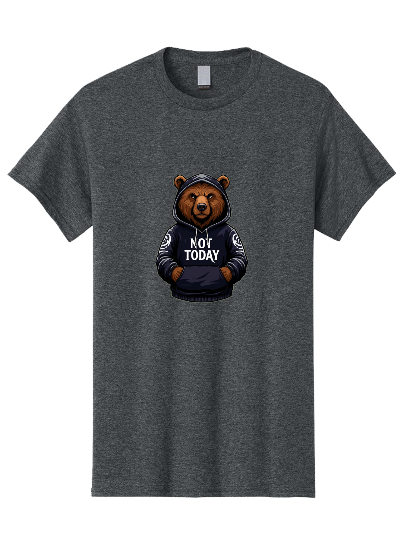Not-Today-Bear-12 Men'S Graphic Tee, 100% Cotton, Comfortable Casual Summer Wear, Machine Washable, Vintage Camera, Old Camera, Antique Camera, Black Camera, Classic Photography, Photography Equipment, Nostalgic Device, Film Camera, Camera Art Bak960