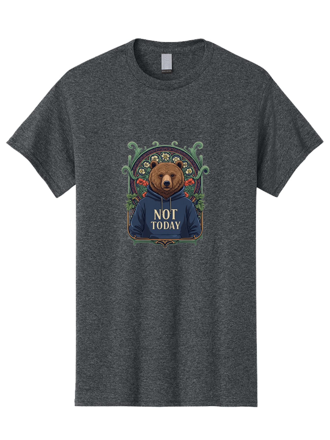Not-Today-Bear-13 Men'S Graphic Tee, 100% Cotton, Comfortable Casual Summer Wear, Machine Washable, Vintage Camera, Old Camera, Antique Camera, Black Camera, Classic Photography, Photography Equipment, Nostalgic Device, Film Camera, Camera Art Bak961