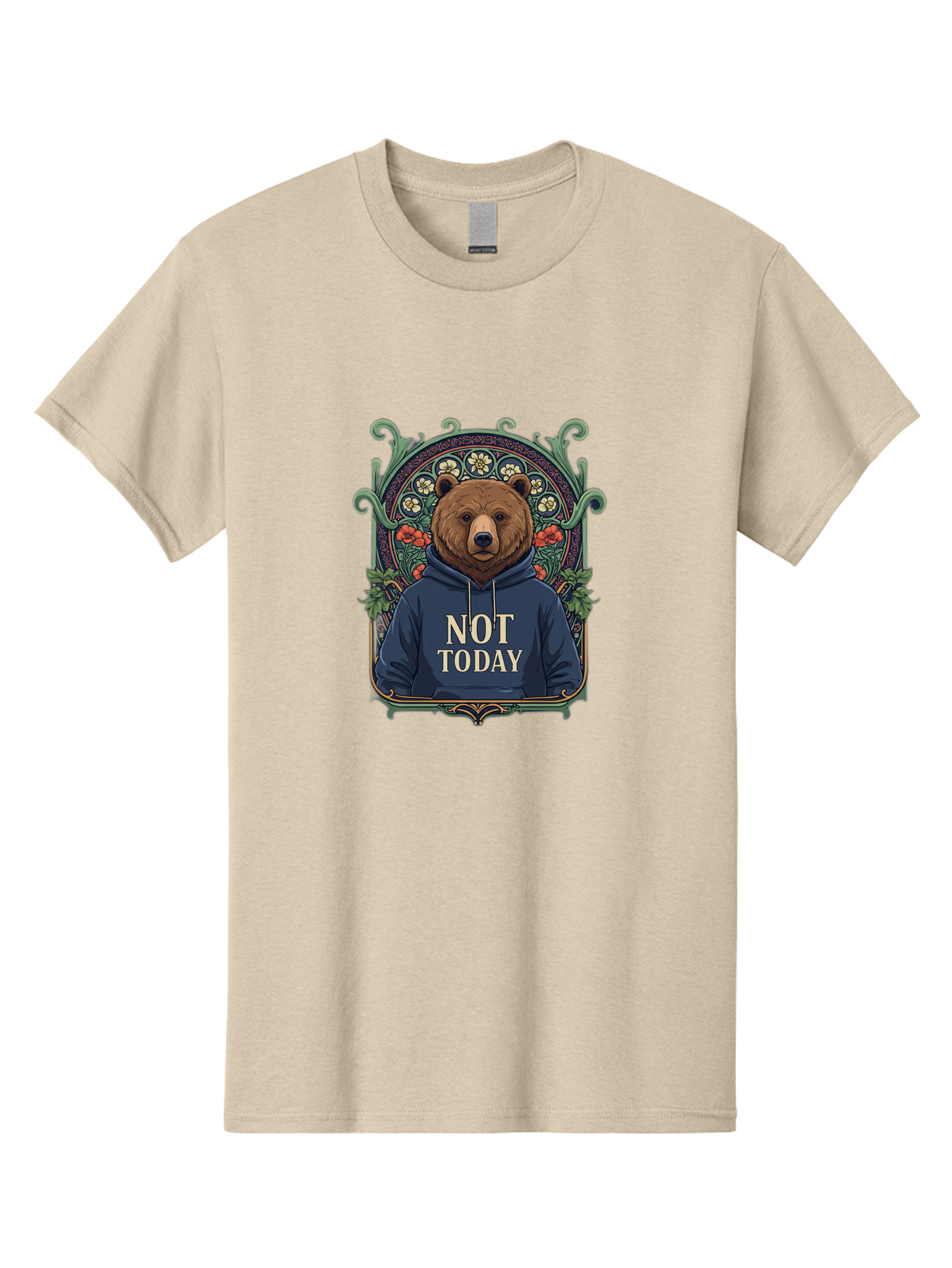 Not-Today-Bear-13 Men'S Graphic Tee, 100% Cotton, Comfortable Casual Summer Wear, Machine Washable, Vintage Camera, Old Camera, Antique Camera, Black Camera, Classic Photography, Photography Equipment, Nostalgic Device, Film Camera, Camera Art Bak961