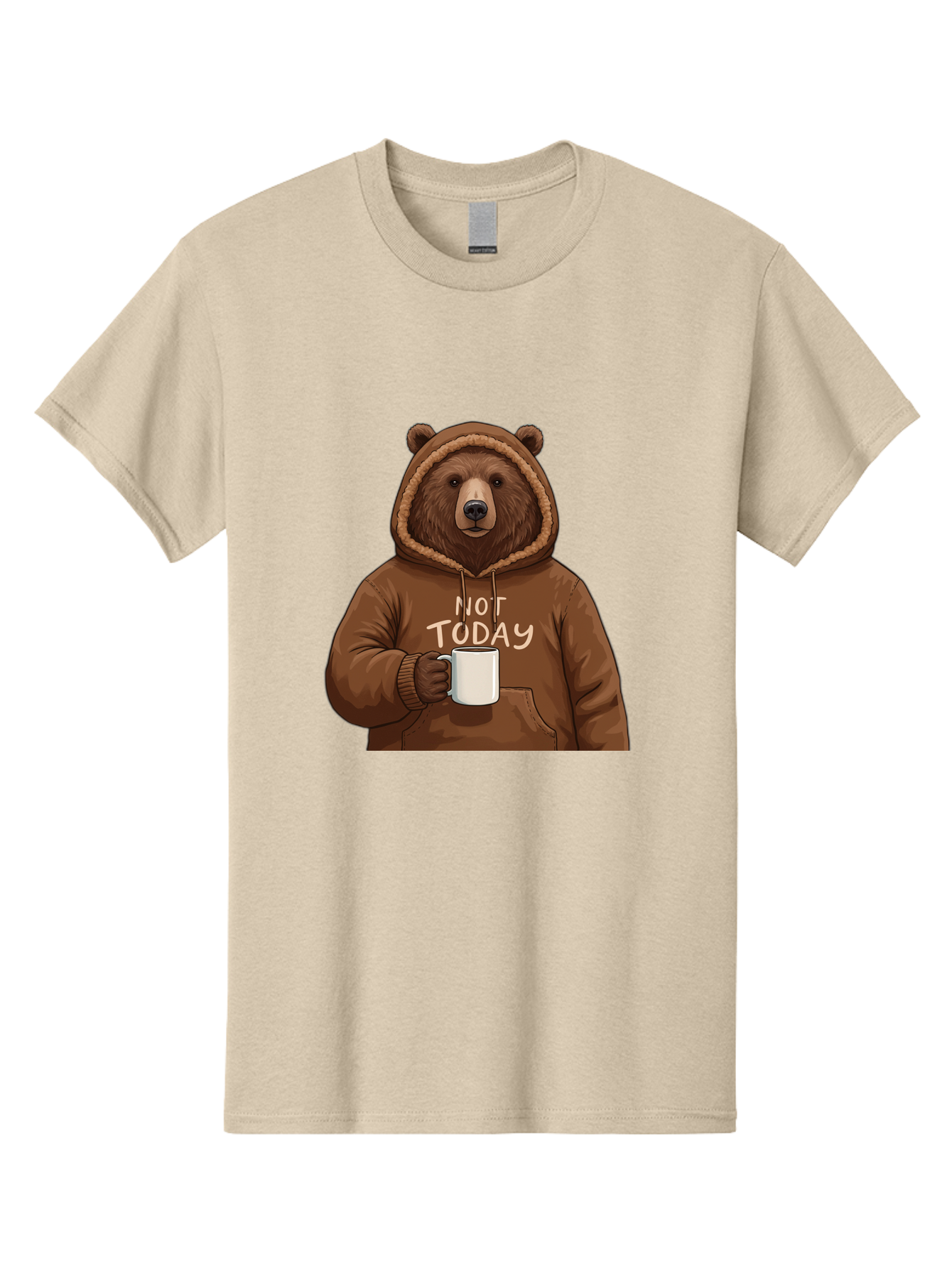Not-Today-Bear-4 Men'S Graphic Tee, 100% Cotton, Comfortable Casual Summer Wear, Machine Washable, Vintage Camera, Old Camera, Antique Camera, Black Camera, Classic Photography, Photography Equipment, Nostalgic Device, Film Camera, Camera Art Bak965