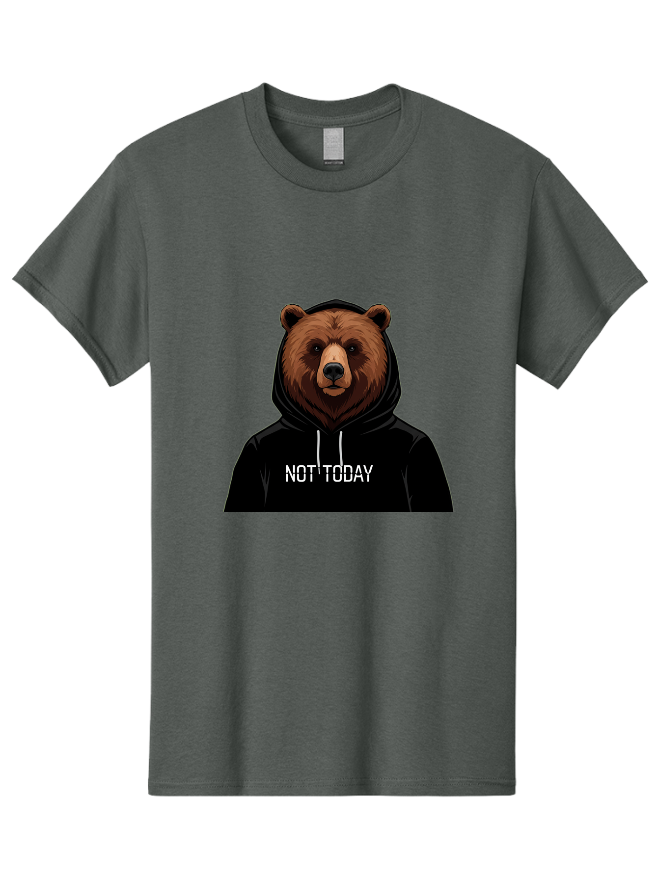 Not-Today-Bear-5 Men'S Graphic Tee, 100% Cotton, Comfortable Casual Summer Wear, Machine Washable, Vintage Camera, Old Camera, Antique Camera, Black Camera, Classic Photography, Photography Equipment, Nostalgic Device, Film Camera, Camera Art Bak966