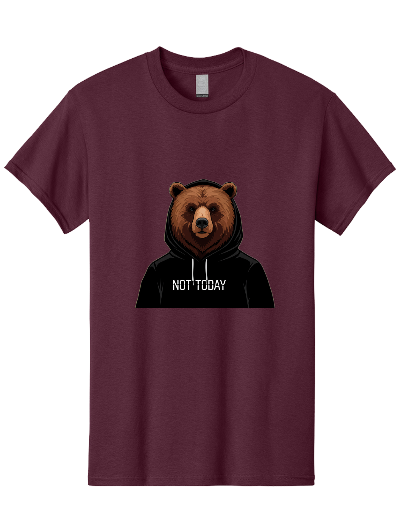 Not-Today-Bear-5 Men'S Graphic Tee, 100% Cotton, Comfortable Casual Summer Wear, Machine Washable, Vintage Camera, Old Camera, Antique Camera, Black Camera, Classic Photography, Photography Equipment, Nostalgic Device, Film Camera, Camera Art Bak966