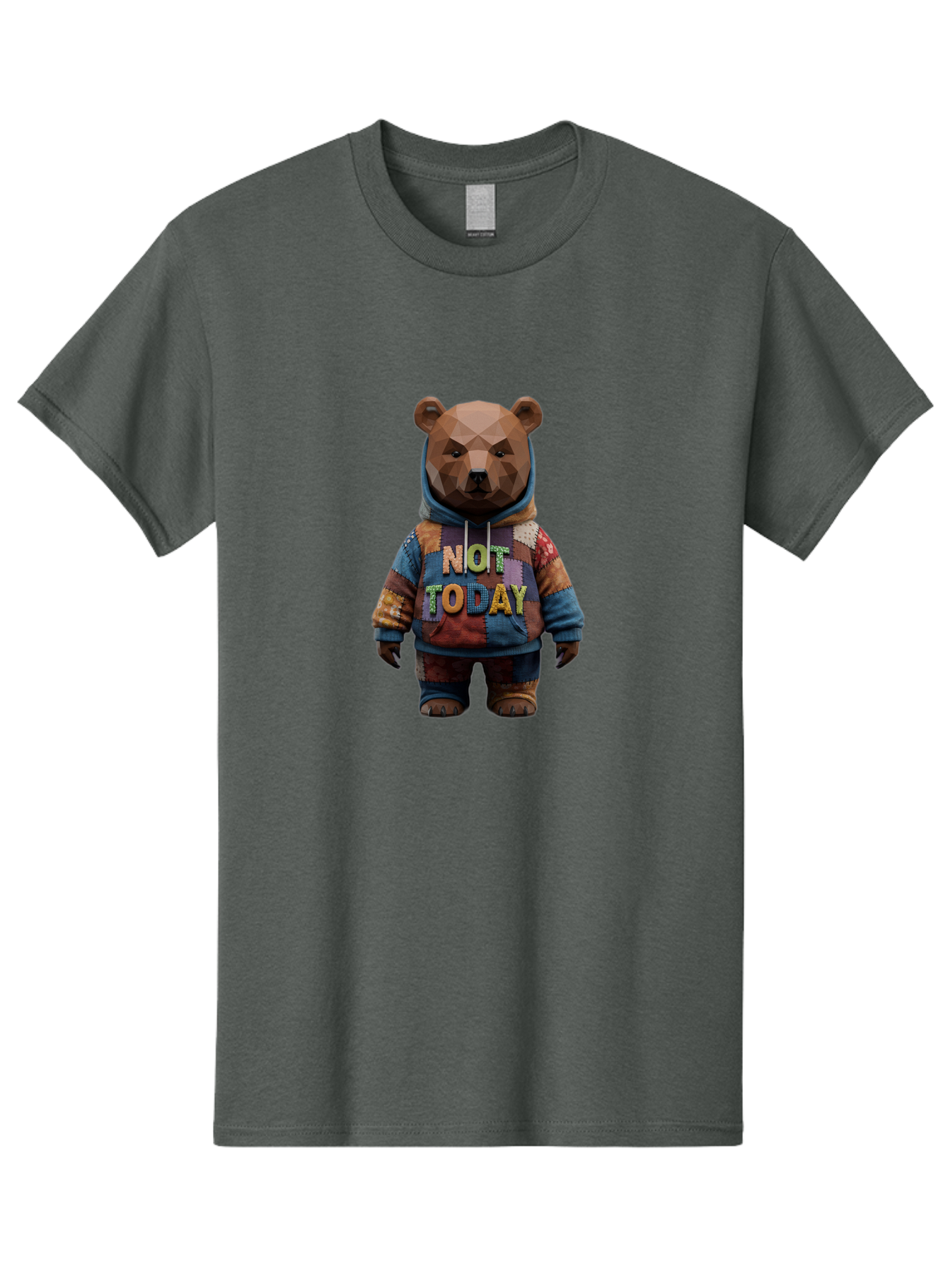 Not-Today-Bear-7 Men'S Graphic Tee, 100% Cotton, Comfortable Casual Summer Wear, Machine Washable, Vintage Camera, Old Camera, Antique Camera, Black Camera, Classic Photography, Photography Equipment, Nostalgic Device, Film Camera, Camera Art Bak968