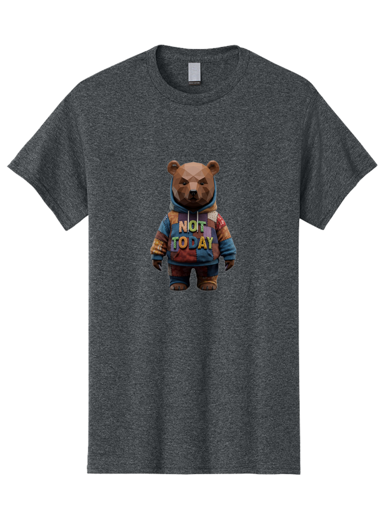 Not-Today-Bear-7 Men'S Graphic Tee, 100% Cotton, Comfortable Casual Summer Wear, Machine Washable, Vintage Camera, Old Camera, Antique Camera, Black Camera, Classic Photography, Photography Equipment, Nostalgic Device, Film Camera, Camera Art Bak968