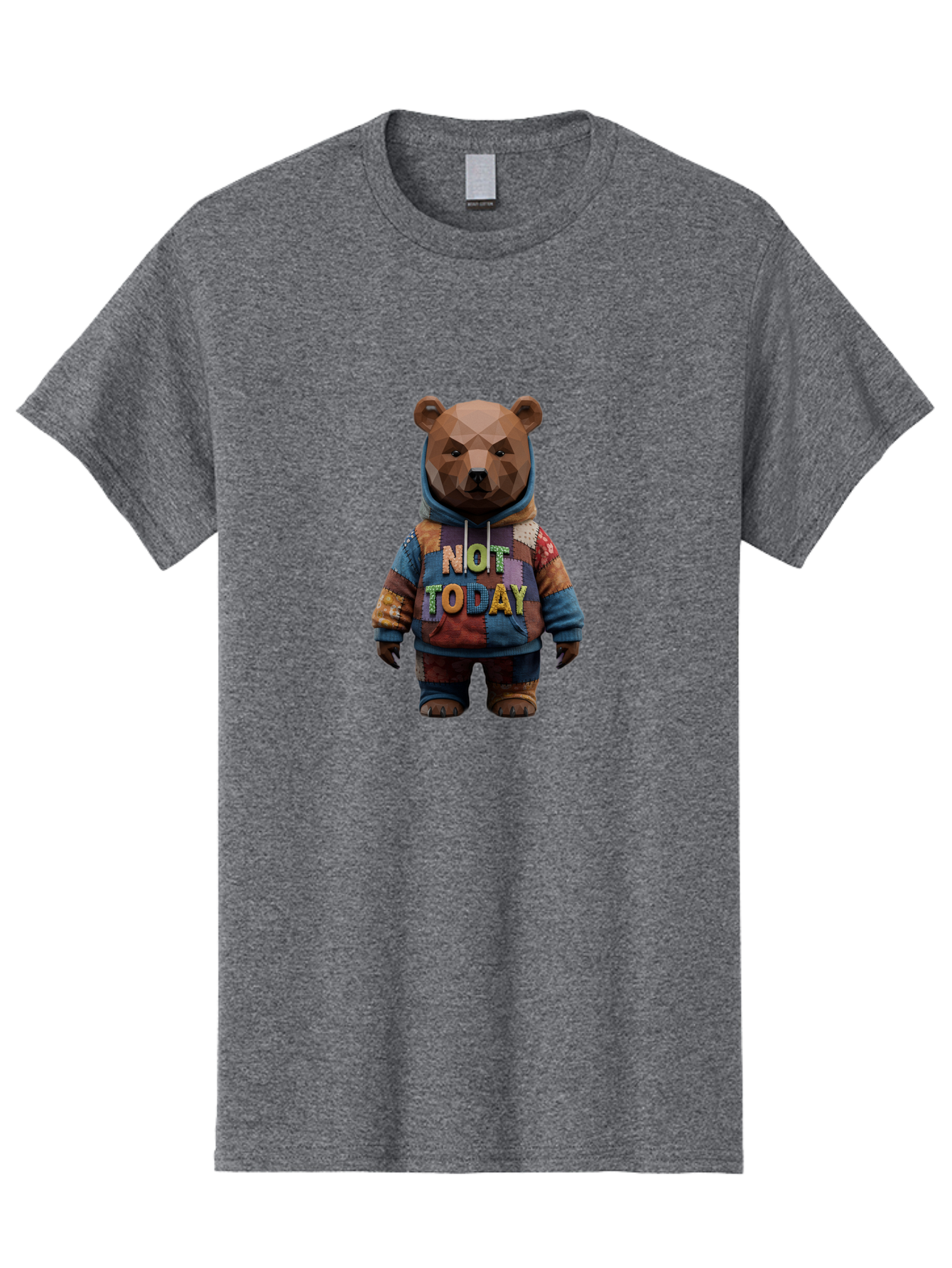 Not-Today-Bear-7 Men'S Graphic Tee, 100% Cotton, Comfortable Casual Summer Wear, Machine Washable, Vintage Camera, Old Camera, Antique Camera, Black Camera, Classic Photography, Photography Equipment, Nostalgic Device, Film Camera, Camera Art Bak968