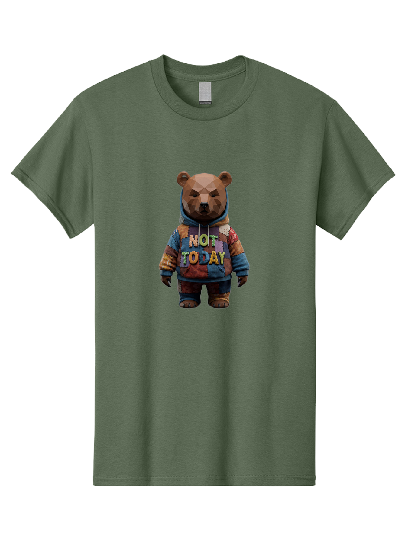 Not-Today-Bear-7 Men'S Graphic Tee, 100% Cotton, Comfortable Casual Summer Wear, Machine Washable, Vintage Camera, Old Camera, Antique Camera, Black Camera, Classic Photography, Photography Equipment, Nostalgic Device, Film Camera, Camera Art Bak968