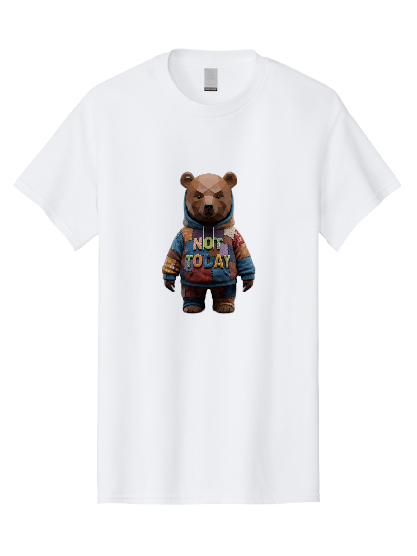 Not-Today-Bear-7 Men'S Graphic Tee, 100% Cotton, Comfortable Casual Summer Wear, Machine Washable, Vintage Camera, Old Camera, Antique Camera, Black Camera, Classic Photography, Photography Equipment, Nostalgic Device, Film Camera, Camera Art Bak968