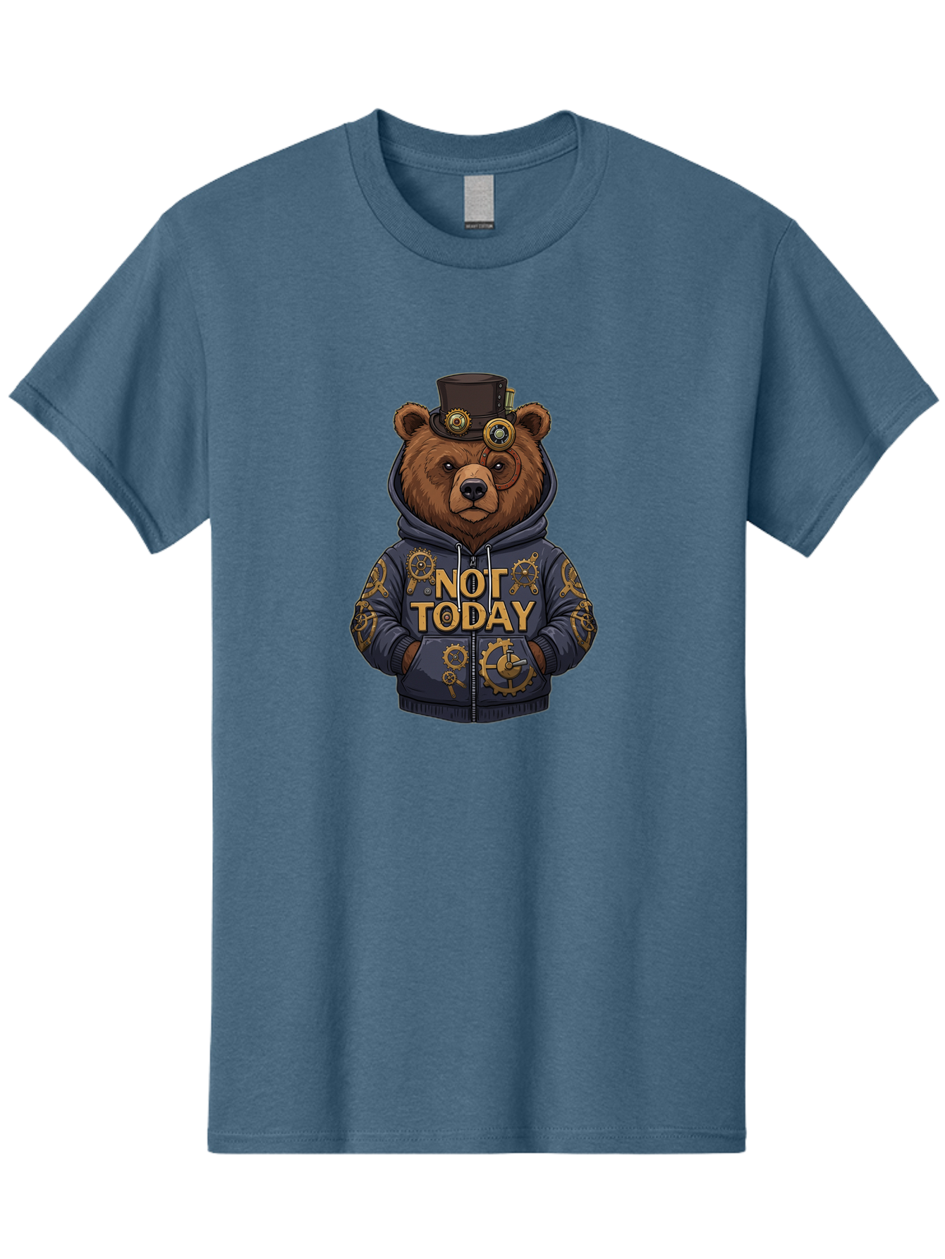 Not-Today-Bear-9 Men'S Graphic Tee, 100% Cotton, Comfortable Casual Summer Wear, Machine Washable, Vintage Camera, Old Camera, Antique Camera, Black Camera, Classic Photography, Photography Equipment, Nostalgic Device, Film Camera, Camera Art Bak970