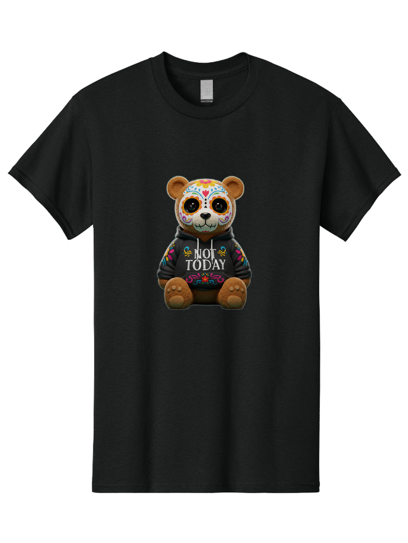 Not-Today-Teddy-Bear-1 Men'S Graphic Tee, 100% Cotton, Comfortable Casual Summer Wear, Machine Washable, Vintage Camera, Old Camera, Antique Camera, Black Camera, Classic Photography, Photography Equipment, Nostalgic Device, Film Camera, Bak972