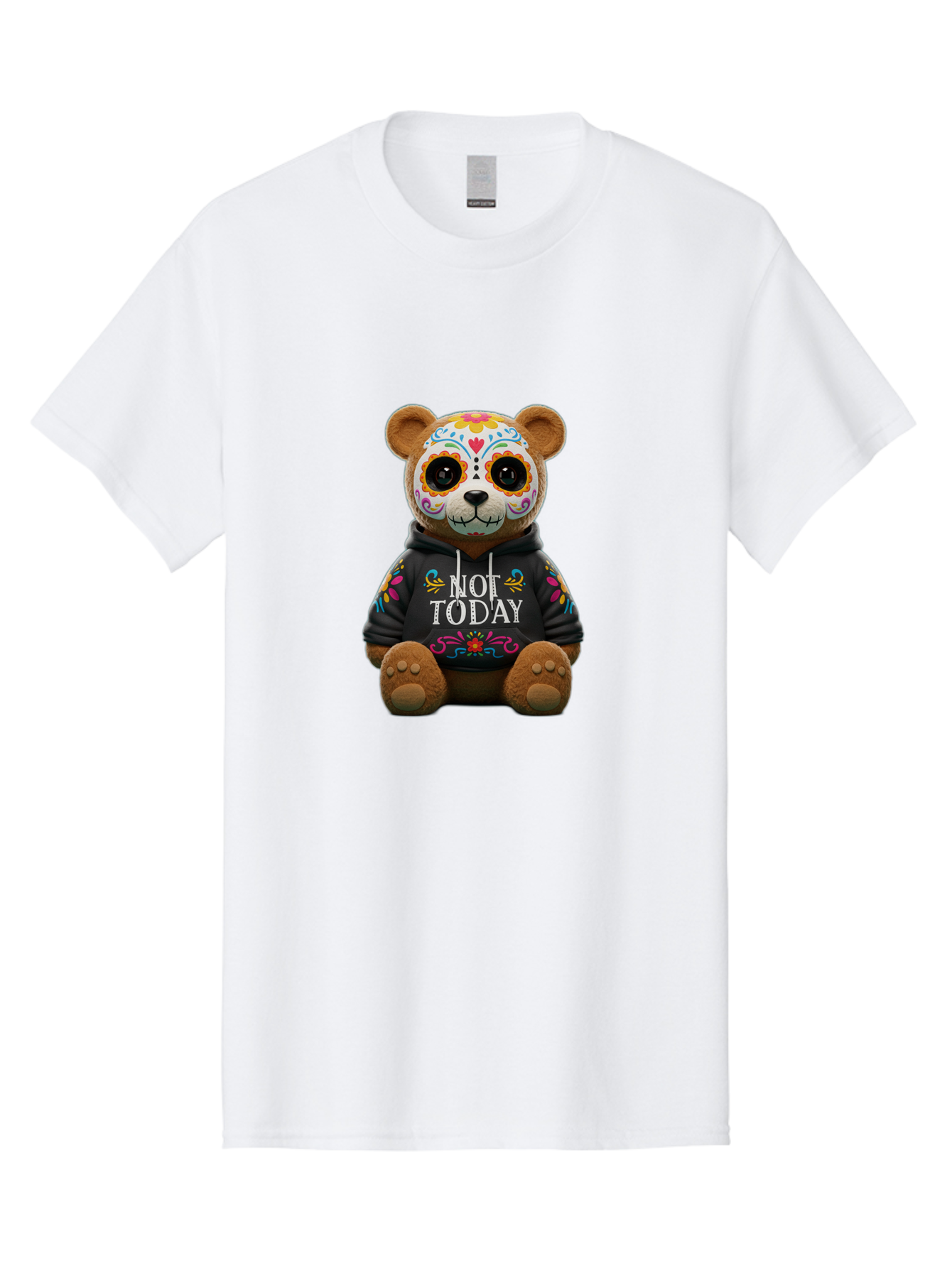 Not-Today-Teddy-Bear-1 Men'S Graphic Tee, 100% Cotton, Comfortable Casual Summer Wear, Machine Washable, Vintage Camera, Old Camera, Antique Camera, Black Camera, Classic Photography, Photography Equipment, Nostalgic Device, Film Camera, Bak972