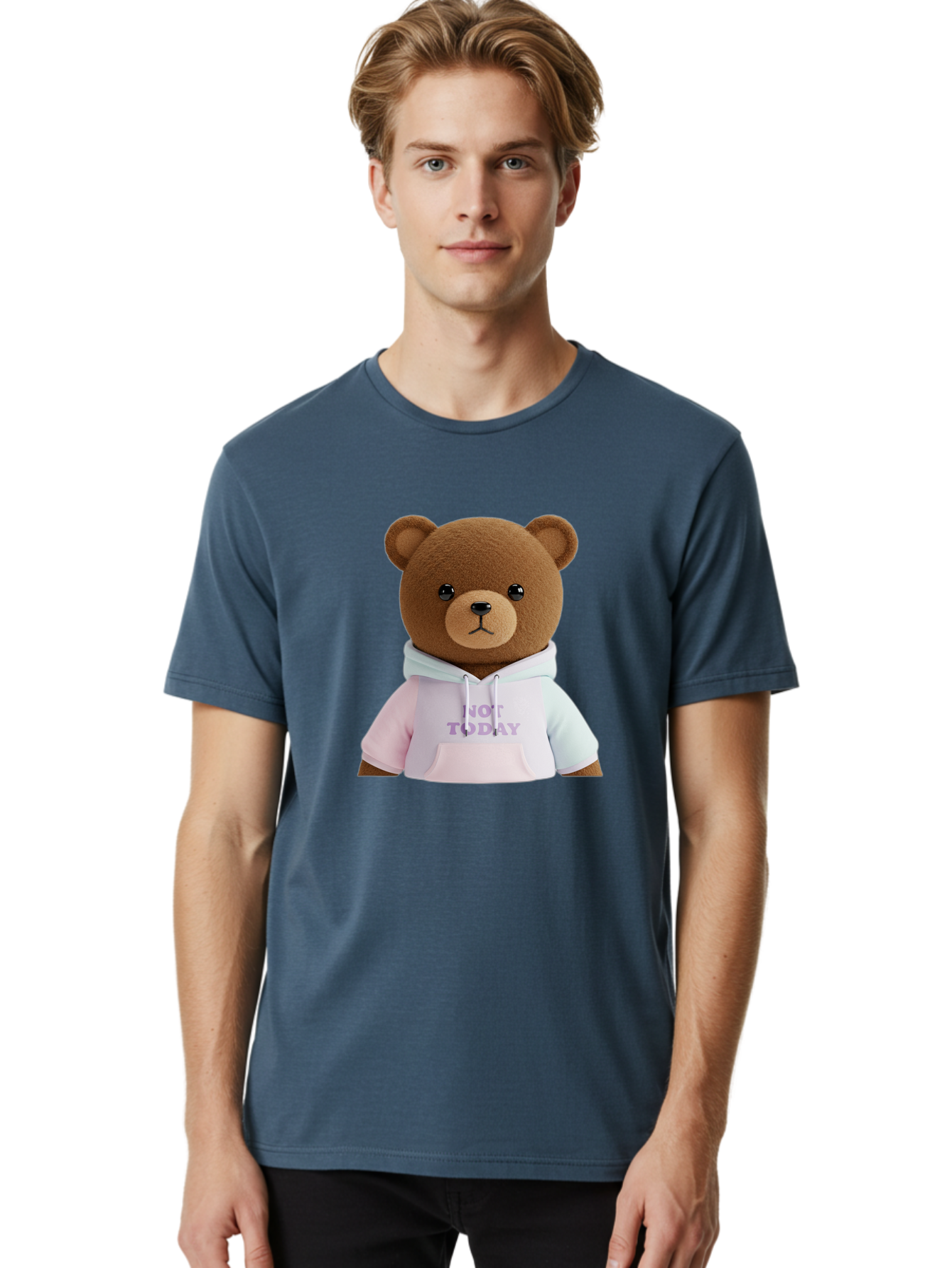 Not-Today-Teddy-Bear Men'S Graphic Tee, 100% Cotton, Comfortable Casual Summer Wear, Machine Washable, Vintage Camera, Old Camera, Antique Camera, Black Camera, Classic Photography, Photography Equipment, Nostalgic Device, Film Camera, Bak973