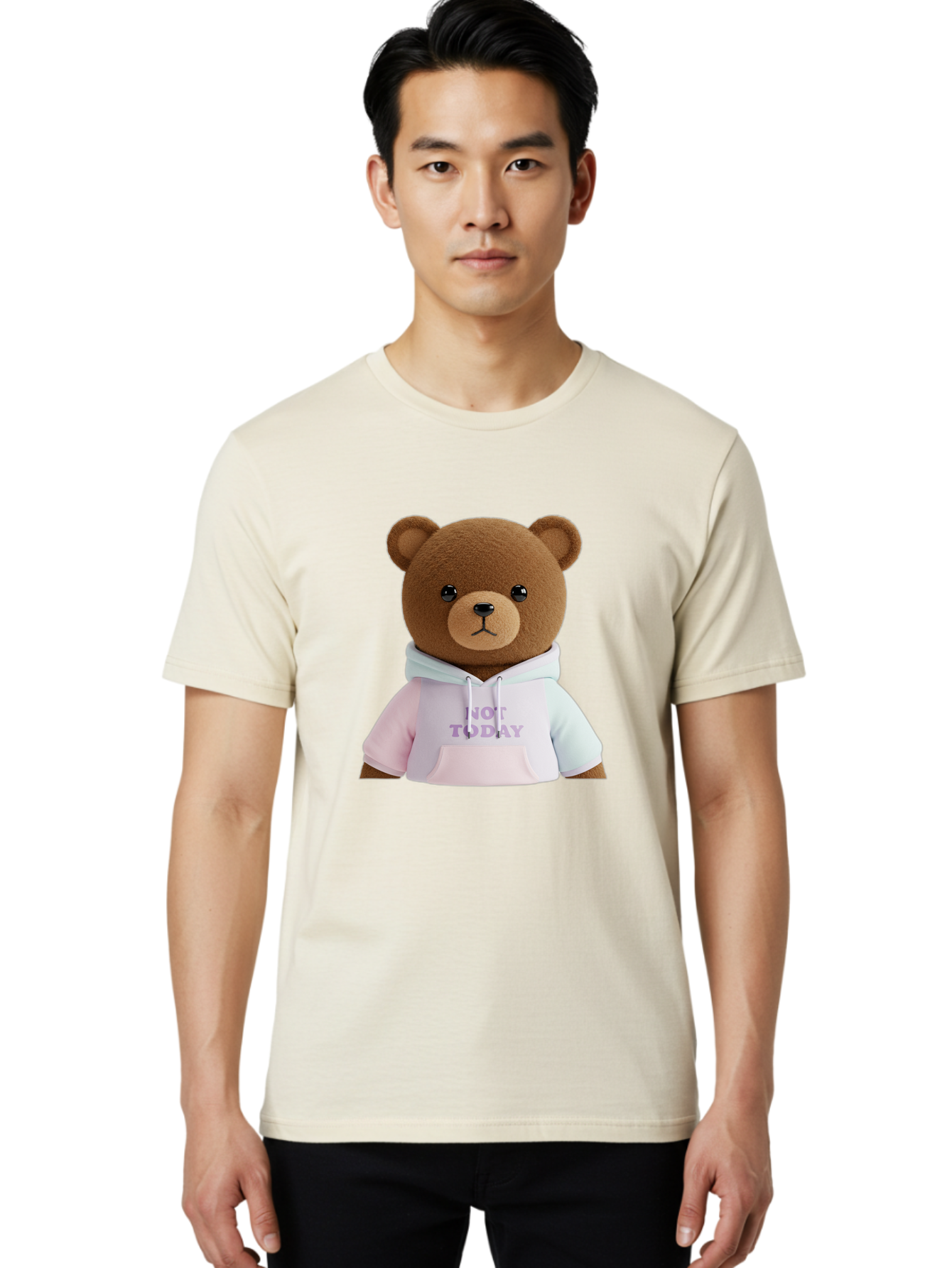 Not-Today-Teddy-Bear Men'S Graphic Tee, 100% Cotton, Comfortable Casual Summer Wear, Machine Washable, Vintage Camera, Old Camera, Antique Camera, Black Camera, Classic Photography, Photography Equipment, Nostalgic Device, Film Camera, Bak973