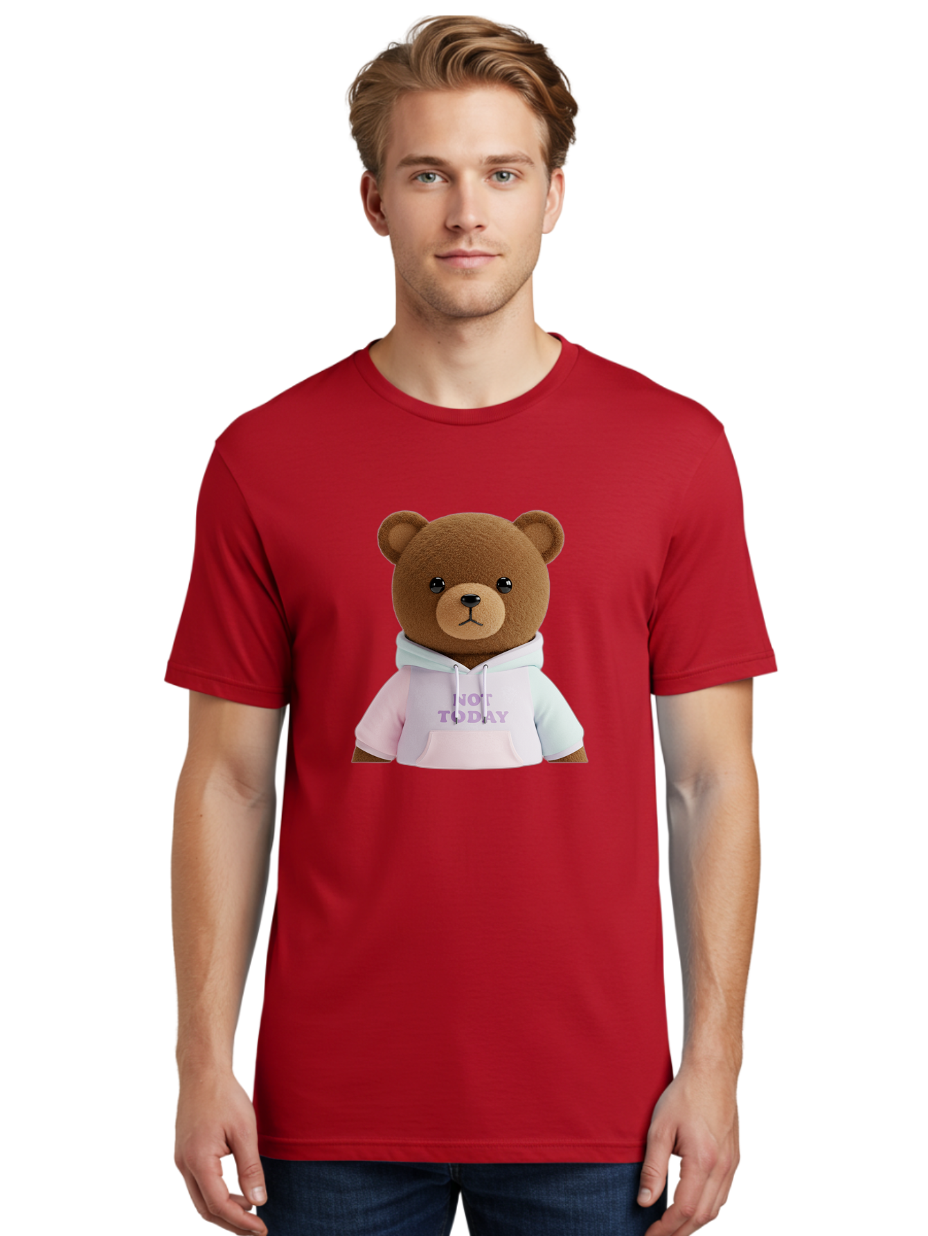 Not-Today-Teddy-Bear Men'S Graphic Tee, 100% Cotton, Comfortable Casual Summer Wear, Machine Washable, Vintage Camera, Old Camera, Antique Camera, Black Camera, Classic Photography, Photography Equipment, Nostalgic Device, Film Camera, Bak973