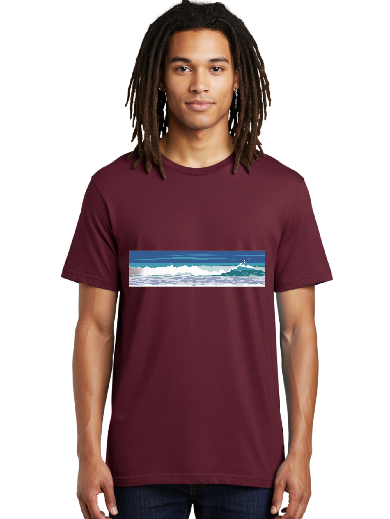 Ocean-Waves-1 Men'S Graphic Tee, 100% Cotton, Comfortable Casual Summer Wear, Machine Washable, Vintage Camera, Old Camera, Antique Camera, Black Camera, Classic Photography, Photography Equipment, Nostalgic Device, Film Camera, Camera Art Bak986