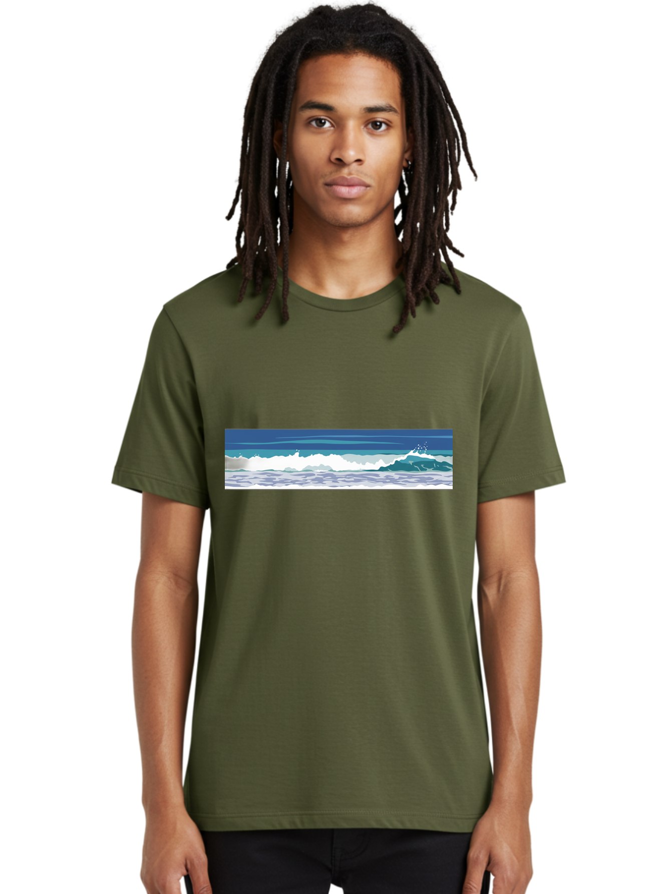 Ocean-Waves-1 Men'S Graphic Tee, 100% Cotton, Comfortable Casual Summer Wear, Machine Washable, Vintage Camera, Old Camera, Antique Camera, Black Camera, Classic Photography, Photography Equipment, Nostalgic Device, Film Camera, Camera Art Bak986