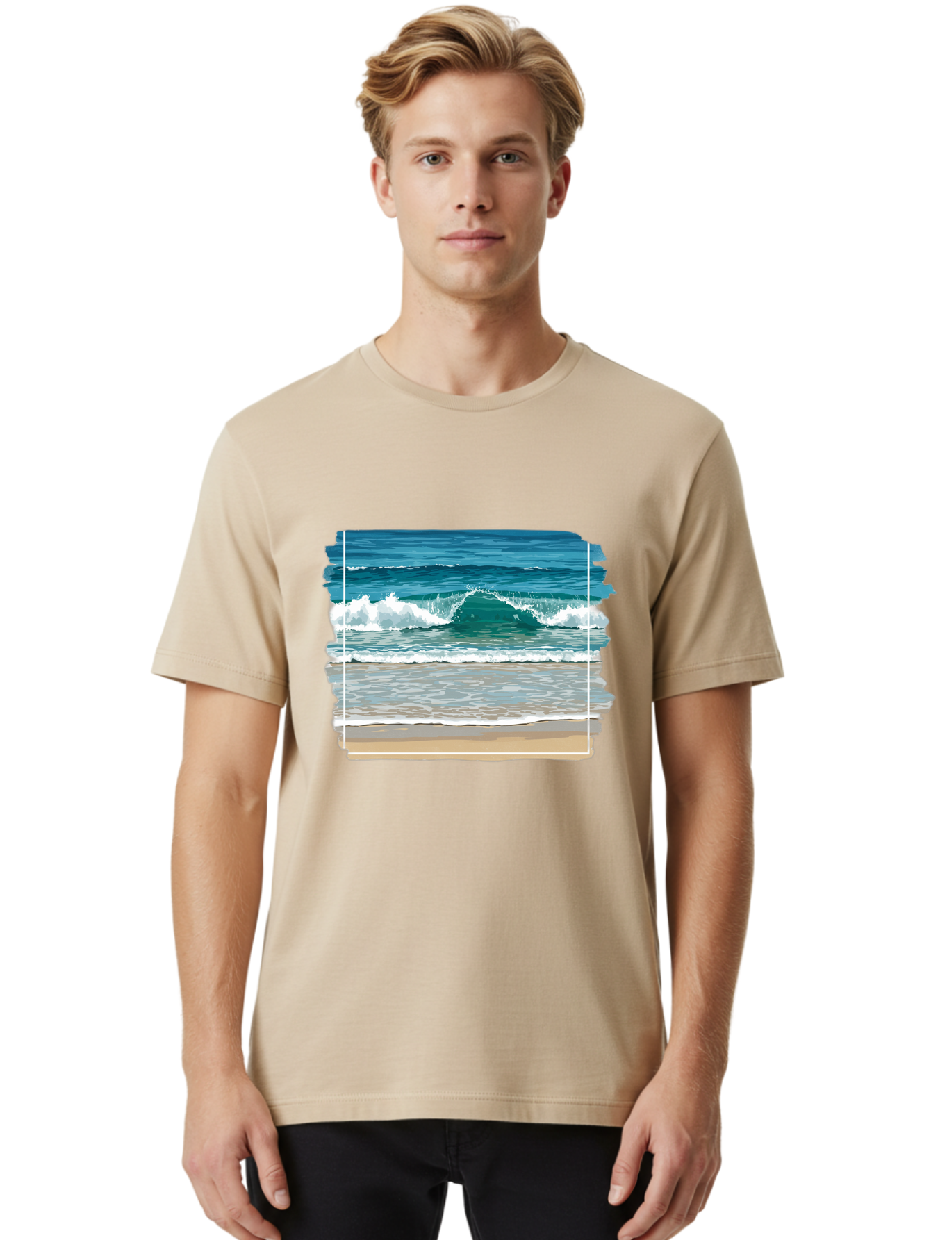 Ocean-Waves-2 Men'S Graphic Tee, 100% Cotton, Comfortable Casual Summer Wear, Machine Washable, Vintage Camera, Old Camera, Antique Camera, Black Camera, Classic Photography, Photography Equipment, Nostalgic Device, Film Camera, Camera Art Bak987