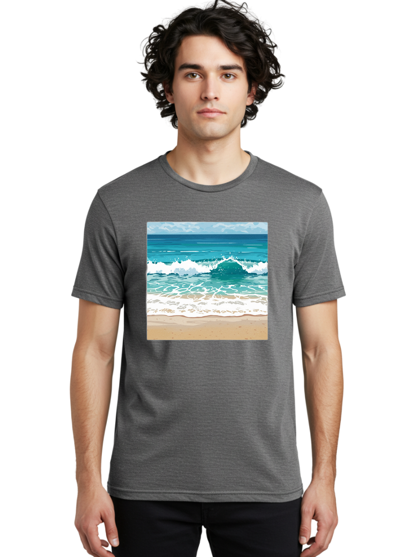 Ocean-Waves Men'S Graphic Tee, 100% Cotton, Comfortable Casual Summer Wear, Machine Washable, Vintage Camera, Old Camera, Antique Camera, Black Camera, Classic Photography, Photography Equipment, Nostalgic Device, Film Camera, Camera Art Bak988