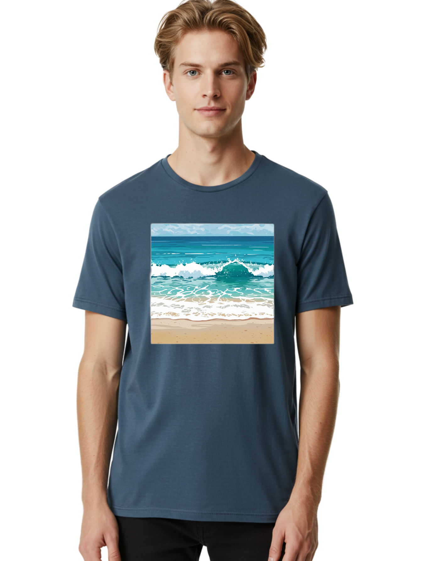 Ocean-Waves Men'S Graphic Tee, 100% Cotton, Comfortable Casual Summer Wear, Machine Washable, Vintage Camera, Old Camera, Antique Camera, Black Camera, Classic Photography, Photography Equipment, Nostalgic Device, Film Camera, Camera Art Bak988