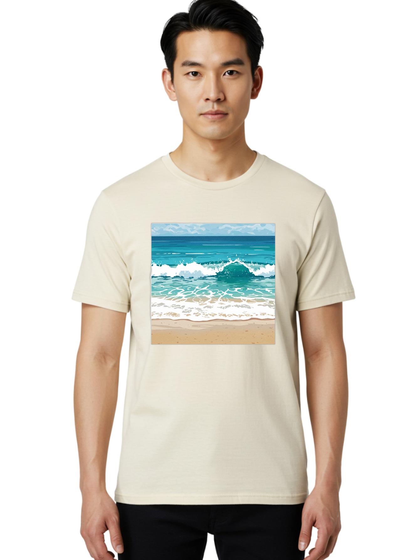 Ocean-Waves Men'S Graphic Tee, 100% Cotton, Comfortable Casual Summer Wear, Machine Washable, Vintage Camera, Old Camera, Antique Camera, Black Camera, Classic Photography, Photography Equipment, Nostalgic Device, Film Camera, Camera Art Bak988