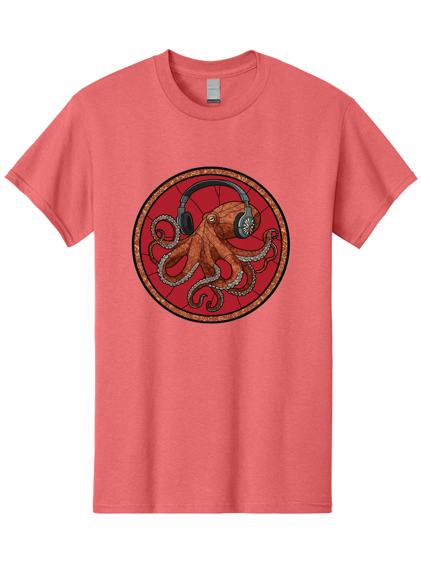 Octopus-Headphones Men'S Graphic Tee, 100% Cotton, Comfortable Casual Summer Wear, Machine Washable, Vintage Camera, Old Camera, Antique Camera, Black Camera, Classic Photography, Photography Equipment, Nostalgic Device, Film Camera, Bak991