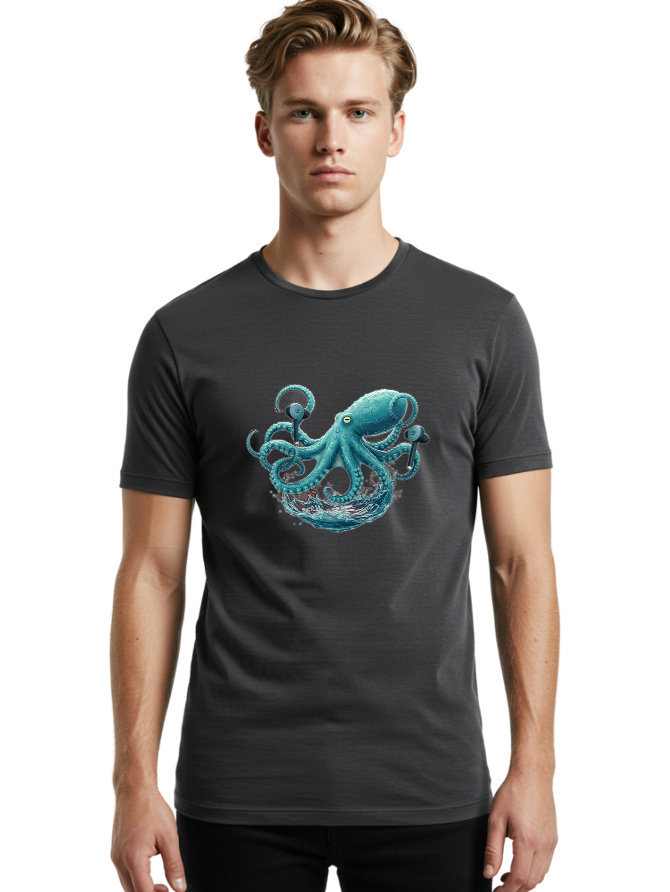 Octopus Men'S Graphic Tee, 100% Cotton, Comfortable Casual Summer Wear, Machine Washable, Vintage Camera, Old Camera, Antique Camera, Black Camera, Classic Photography, Photography Equipment, Nostalgic Device, Film Camera, Camera Art Bak993