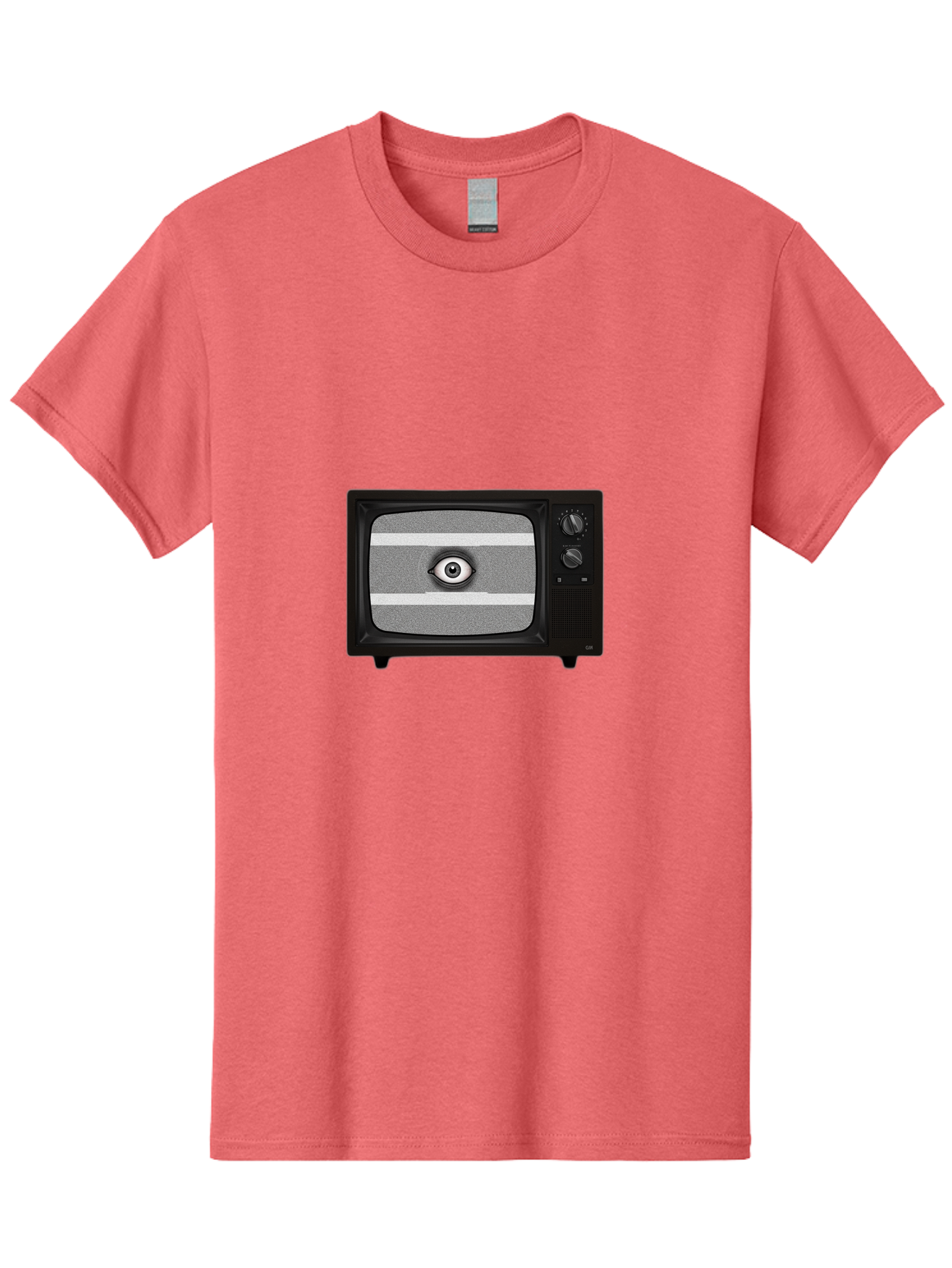 Old-Tv-With-Eye Men'S Graphic Tee, 100% Cotton, Comfortable Casual Summer Wear, Machine Washable, Vintage Camera, Old Camera, Antique Camera, Black Camera, Classic Photography, Photography Equipment, Nostalgic Device, Film Camera, Camera Art Bak996
