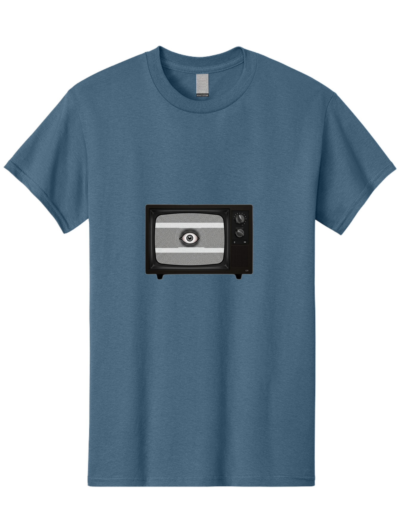 Old-Tv-With-Eye Men'S Graphic Tee, 100% Cotton, Comfortable Casual Summer Wear, Machine Washable, Vintage Camera, Old Camera, Antique Camera, Black Camera, Classic Photography, Photography Equipment, Nostalgic Device, Film Camera, Camera Art Bak996