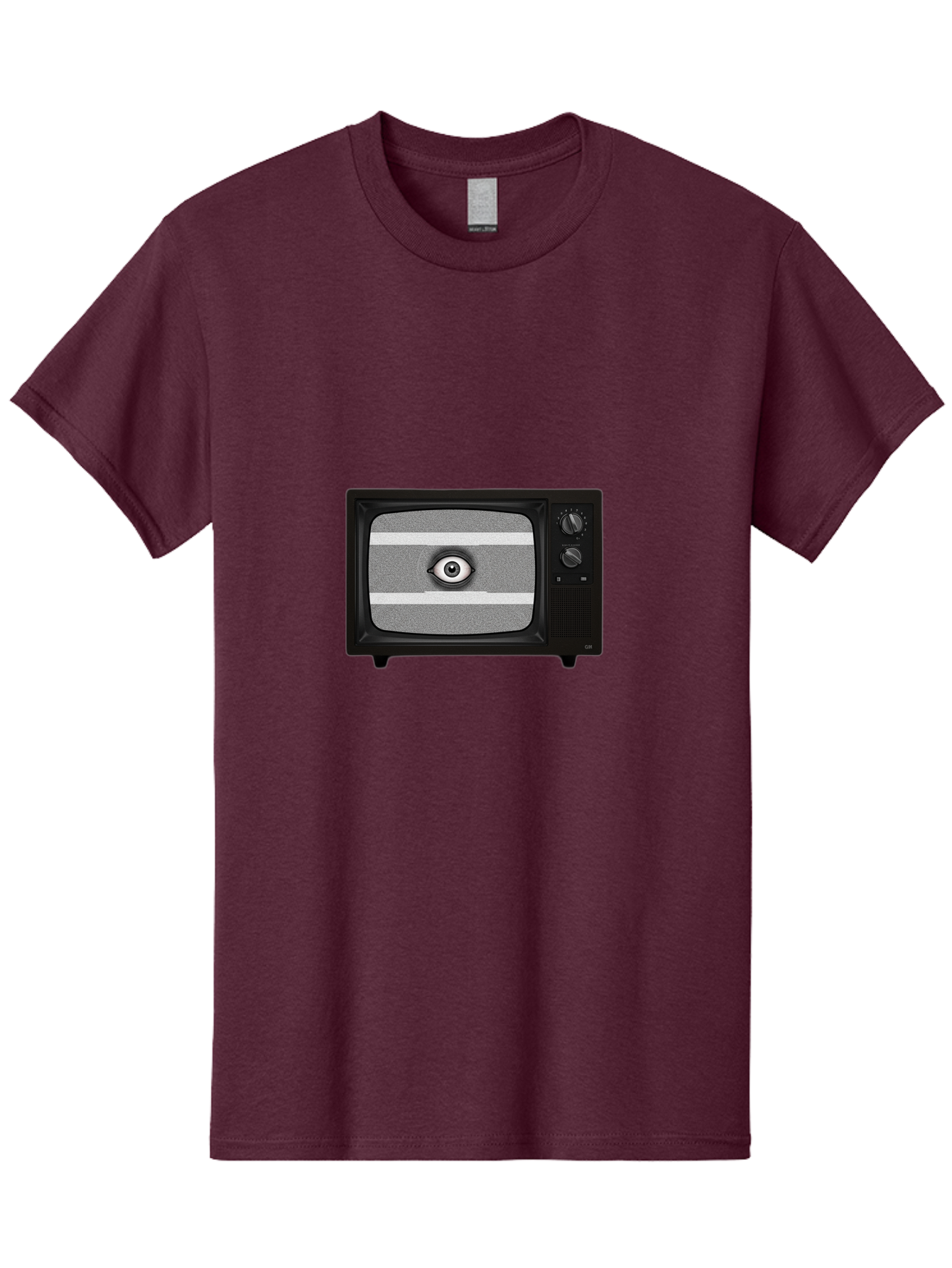 Old-Tv-With-Eye Men'S Graphic Tee, 100% Cotton, Comfortable Casual Summer Wear, Machine Washable, Vintage Camera, Old Camera, Antique Camera, Black Camera, Classic Photography, Photography Equipment, Nostalgic Device, Film Camera, Camera Art Bak996