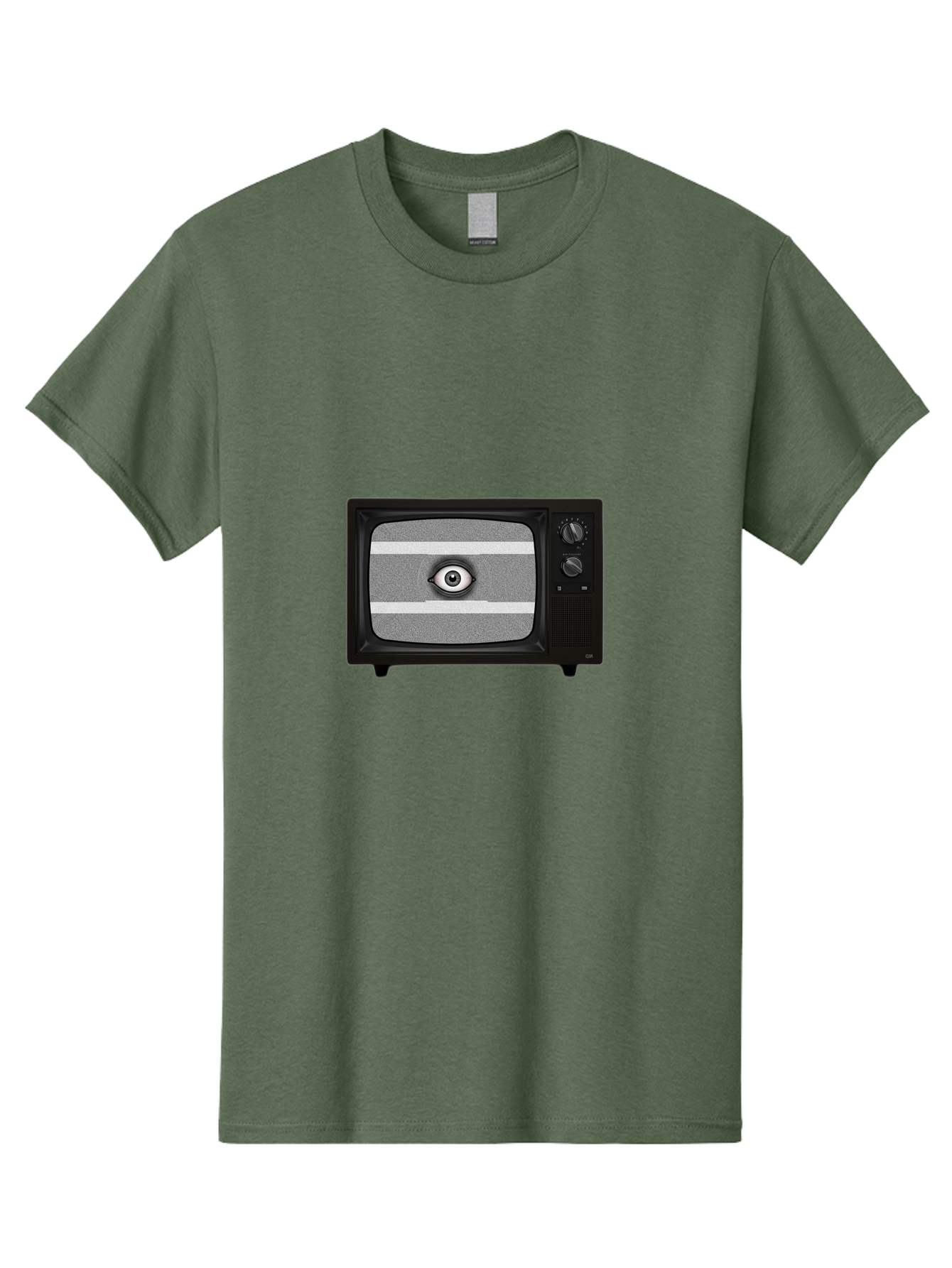 Old-Tv-With-Eye Men'S Graphic Tee, 100% Cotton, Comfortable Casual Summer Wear, Machine Washable, Vintage Camera, Old Camera, Antique Camera, Black Camera, Classic Photography, Photography Equipment, Nostalgic Device, Film Camera, Camera Art Bak996