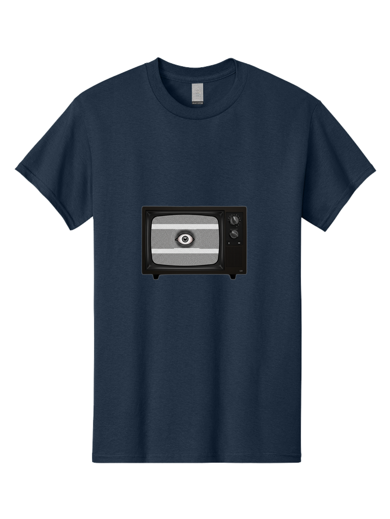 Old-Tv-With-Eye Men'S Graphic Tee, 100% Cotton, Comfortable Casual Summer Wear, Machine Washable, Vintage Camera, Old Camera, Antique Camera, Black Camera, Classic Photography, Photography Equipment, Nostalgic Device, Film Camera, Camera Art Bak996