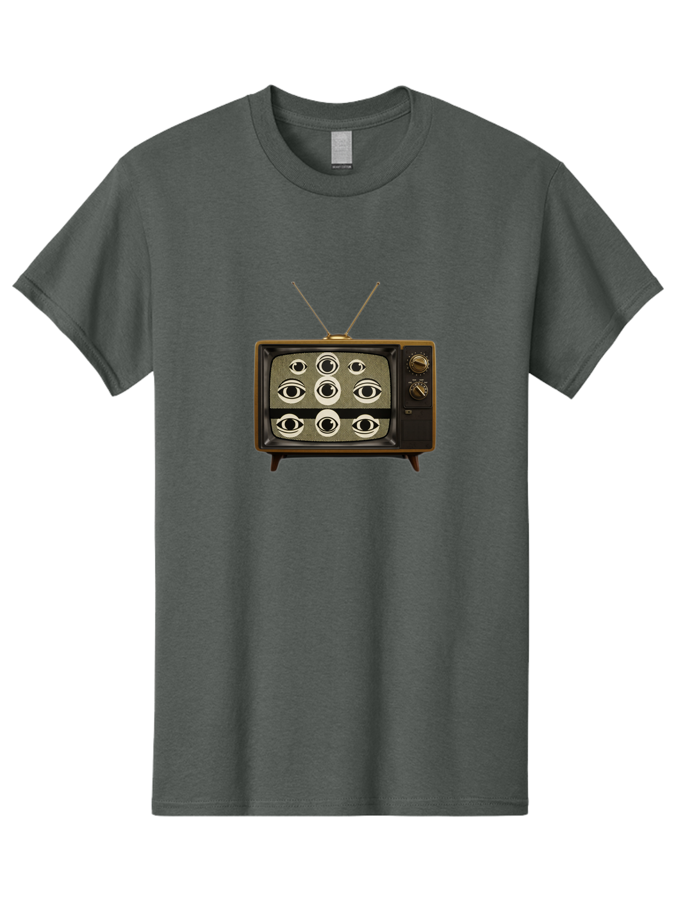 Old-Tv-With-Eyes Men'S Graphic Tee, 100% Cotton, Comfortable Casual Summer Wear, Machine Washable, Vintage Camera, Old Camera, Antique Camera, Black Camera, Classic Photography, Photography Equipment, Nostalgic Device, Film Camera, Camera Art Bak997