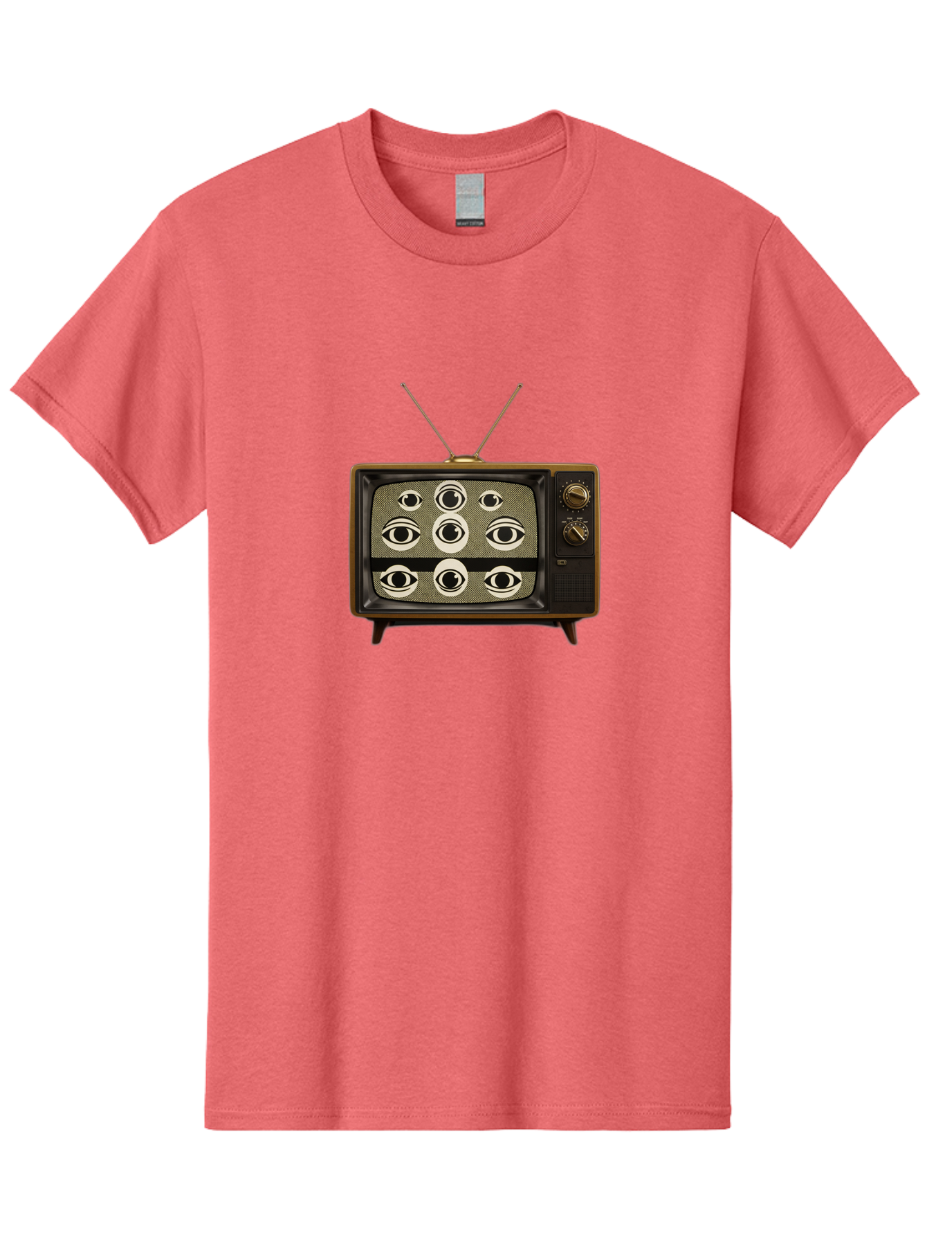 Old-Tv-With-Eyes Men'S Graphic Tee, 100% Cotton, Comfortable Casual Summer Wear, Machine Washable, Vintage Camera, Old Camera, Antique Camera, Black Camera, Classic Photography, Photography Equipment, Nostalgic Device, Film Camera, Camera Art Bak997