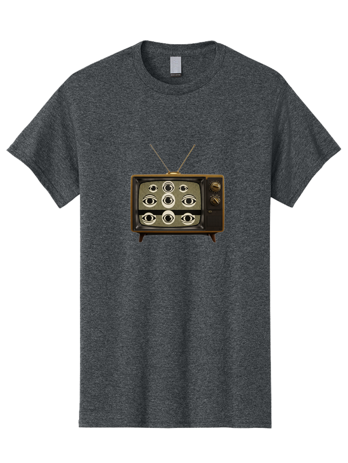 Old-Tv-With-Eyes Men'S Graphic Tee, 100% Cotton, Comfortable Casual Summer Wear, Machine Washable, Vintage Camera, Old Camera, Antique Camera, Black Camera, Classic Photography, Photography Equipment, Nostalgic Device, Film Camera, Camera Art Bak997