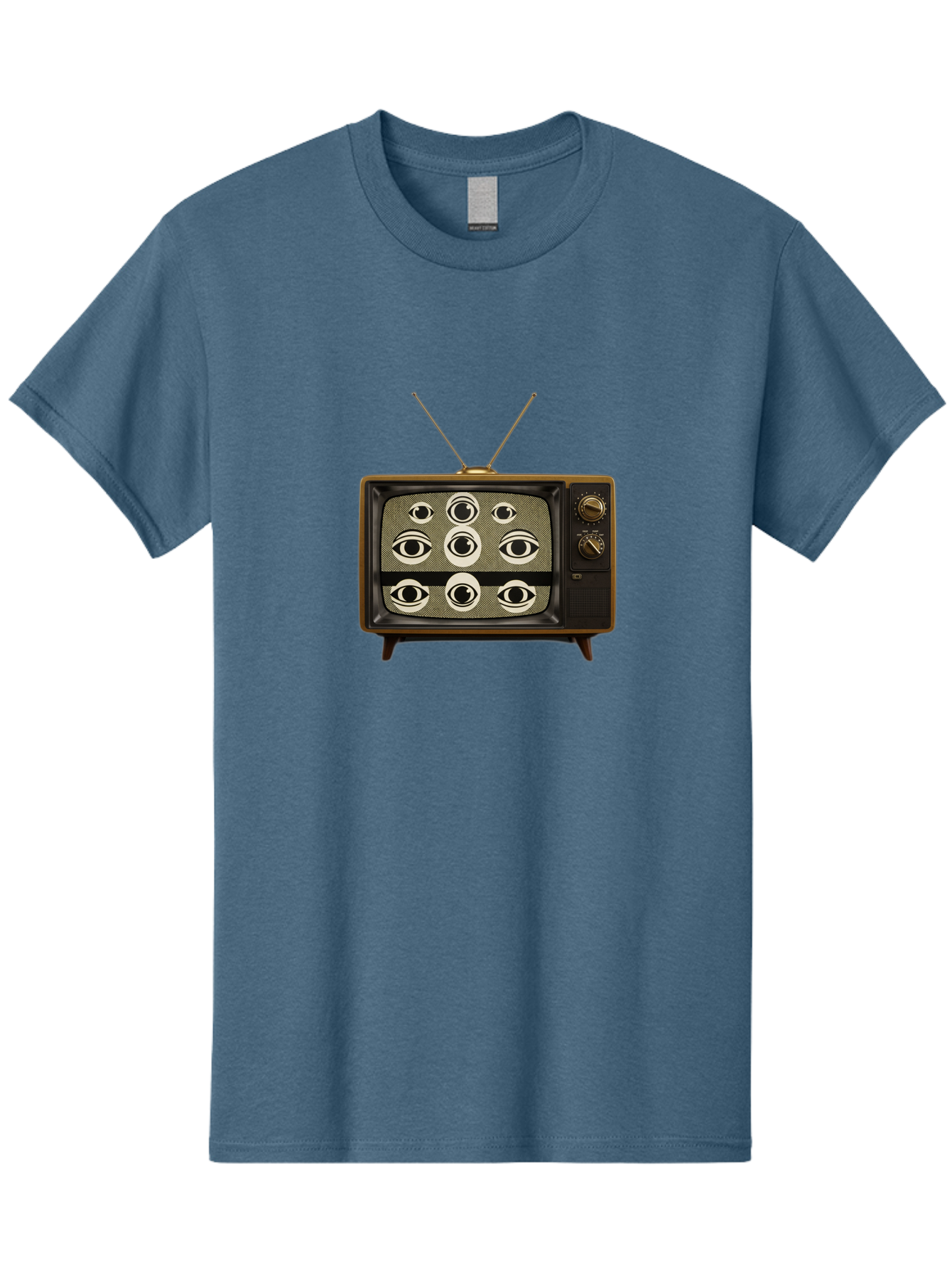 Old-Tv-With-Eyes Men'S Graphic Tee, 100% Cotton, Comfortable Casual Summer Wear, Machine Washable, Vintage Camera, Old Camera, Antique Camera, Black Camera, Classic Photography, Photography Equipment, Nostalgic Device, Film Camera, Camera Art Bak997