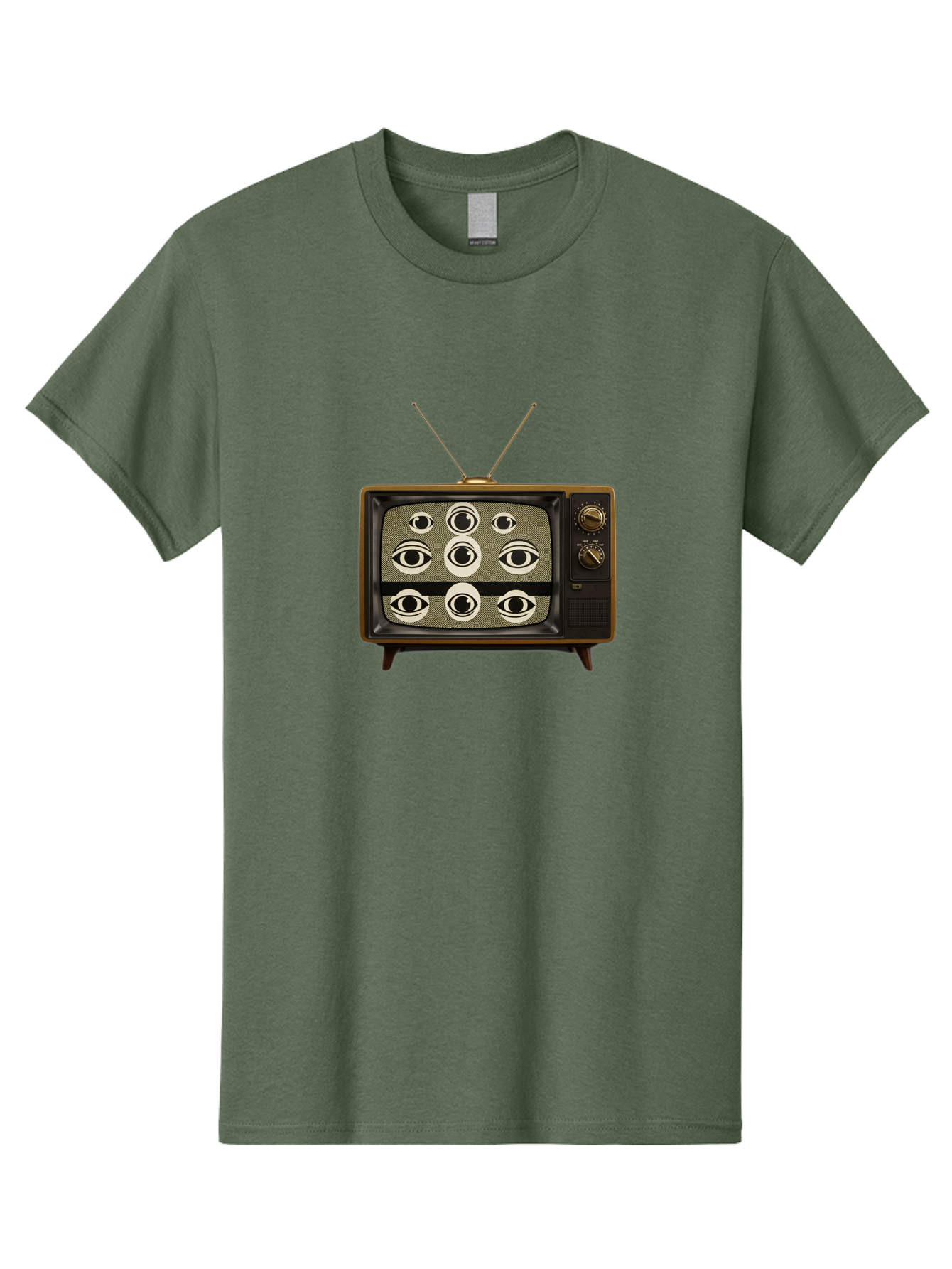 Old-Tv-With-Eyes Men'S Graphic Tee, 100% Cotton, Comfortable Casual Summer Wear, Machine Washable, Vintage Camera, Old Camera, Antique Camera, Black Camera, Classic Photography, Photography Equipment, Nostalgic Device, Film Camera, Camera Art Bak997