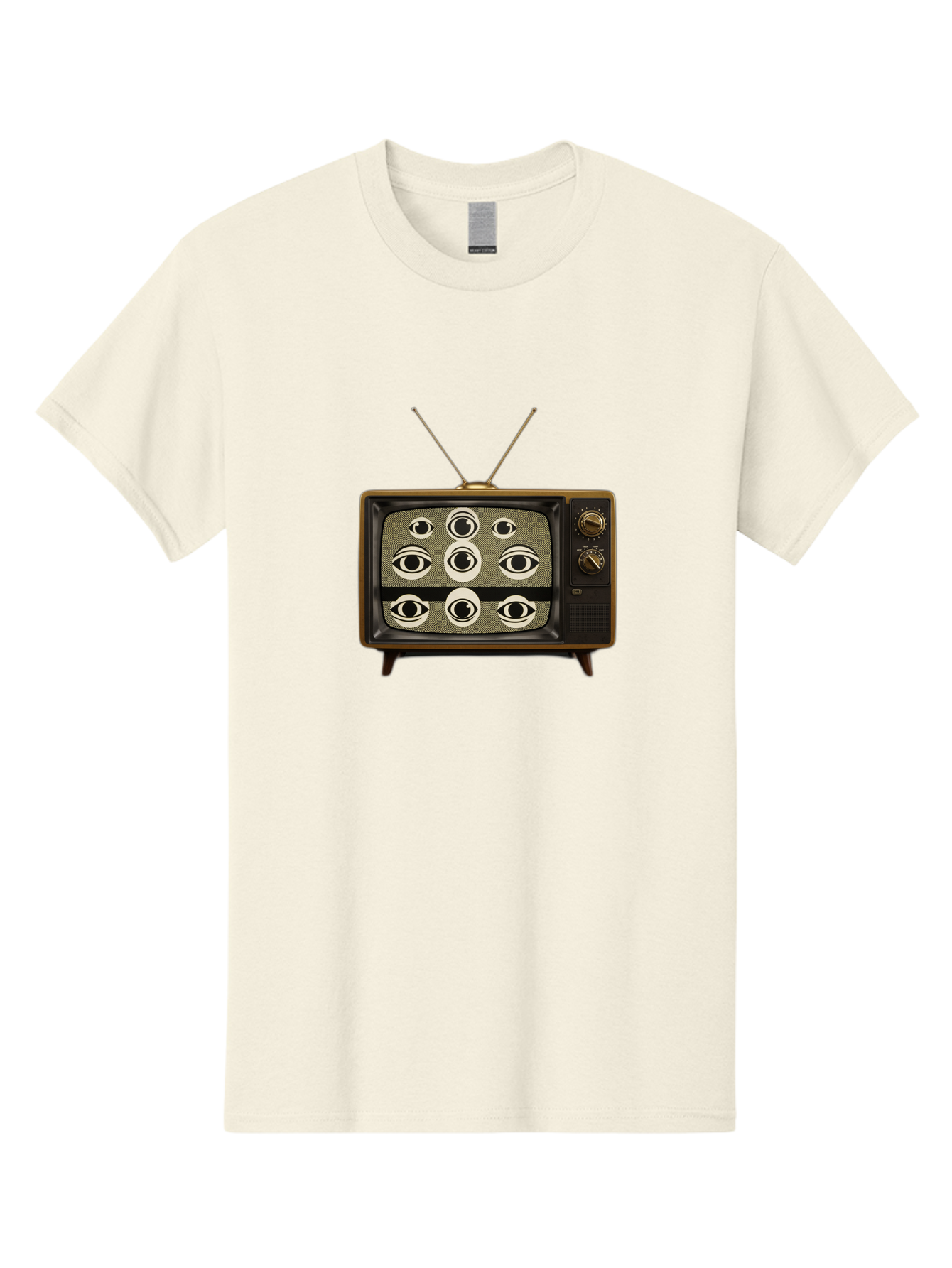 Old-Tv-With-Eyes Men'S Graphic Tee, 100% Cotton, Comfortable Casual Summer Wear, Machine Washable, Vintage Camera, Old Camera, Antique Camera, Black Camera, Classic Photography, Photography Equipment, Nostalgic Device, Film Camera, Camera Art Bak997