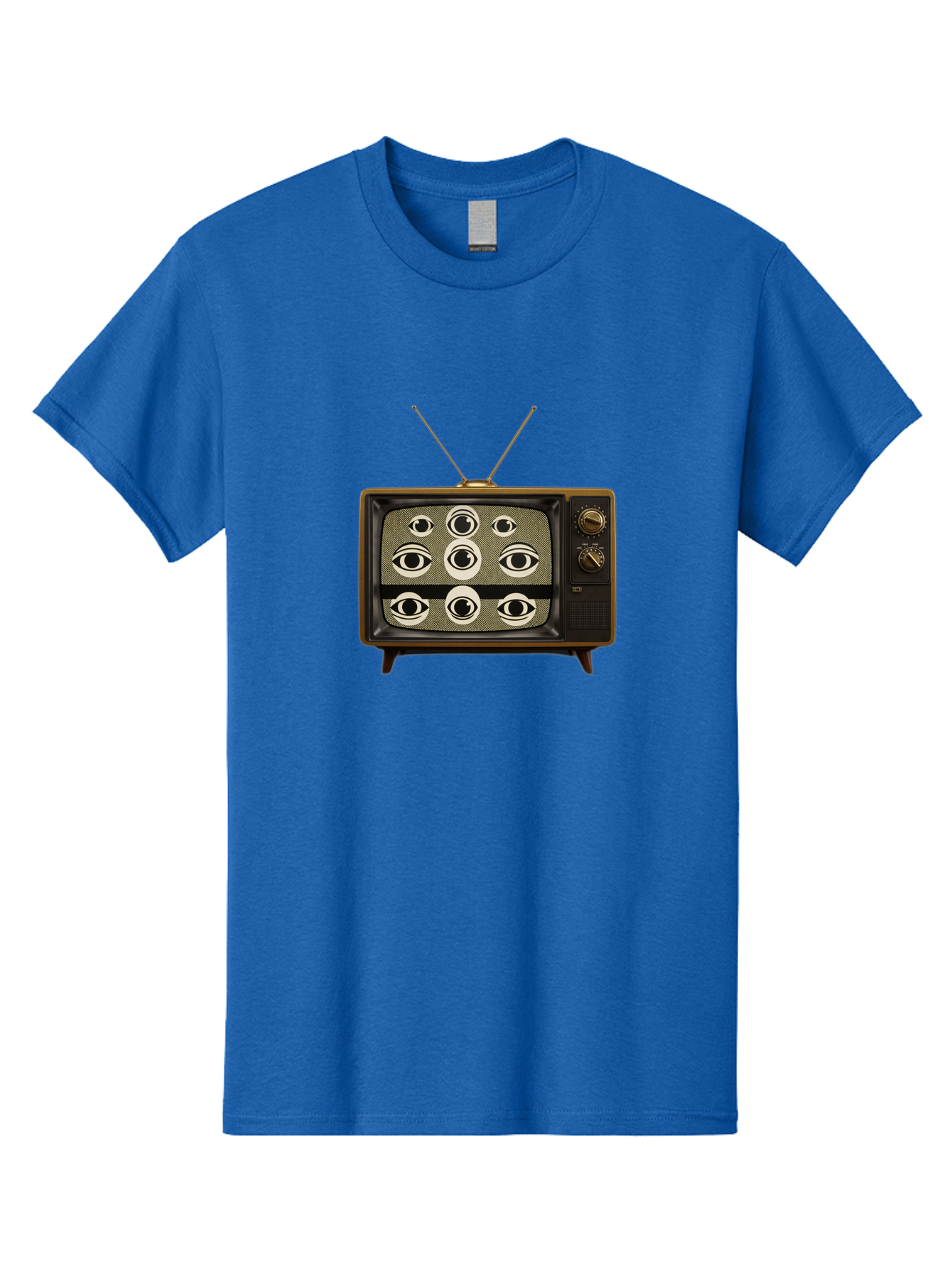 Old-Tv-With-Eyes Men'S Graphic Tee, 100% Cotton, Comfortable Casual Summer Wear, Machine Washable, Vintage Camera, Old Camera, Antique Camera, Black Camera, Classic Photography, Photography Equipment, Nostalgic Device, Film Camera, Camera Art Bak997