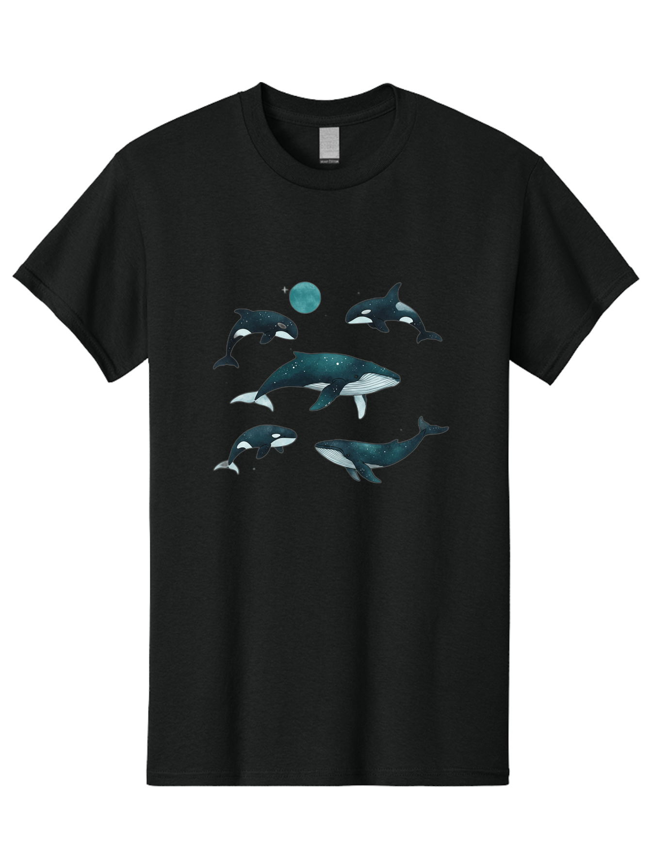 Orcas-Under-Moon Men'S Graphic Tee, 100% Cotton, Comfortable Casual Summer Wear, Machine Washable, Vintage Camera, Old Camera, Antique Camera, Black Camera, Classic Photography, Photography Equipment, Nostalgic Device, Film Camera, Camera Art Bal006