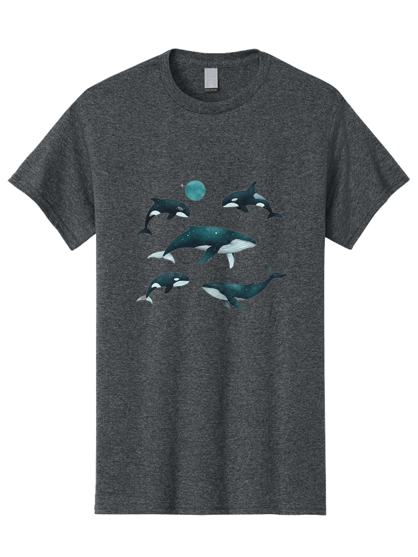 Orcas-Under-Moon Men'S Graphic Tee, 100% Cotton, Comfortable Casual Summer Wear, Machine Washable, Vintage Camera, Old Camera, Antique Camera, Black Camera, Classic Photography, Photography Equipment, Nostalgic Device, Film Camera, Camera Art Bal006