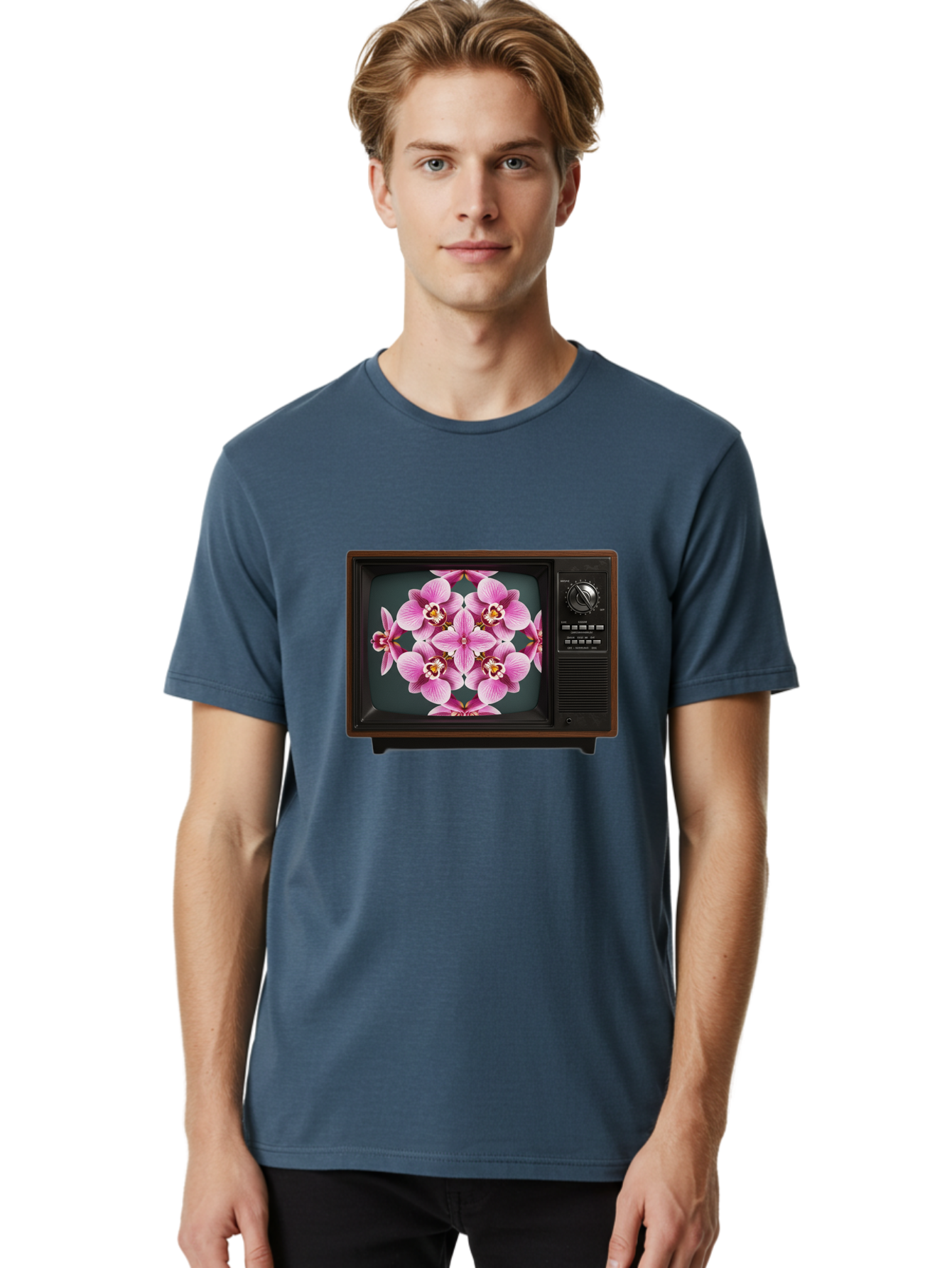 Orchids-On-Tv Men'S Graphic Tee, 100% Cotton, Comfortable Casual Summer Wear, Machine Washable, Vintage Camera, Old Camera, Antique Camera, Black Camera, Classic Photography, Photography Equipment, Nostalgic Device, Film Camera, Camera Art Bal007