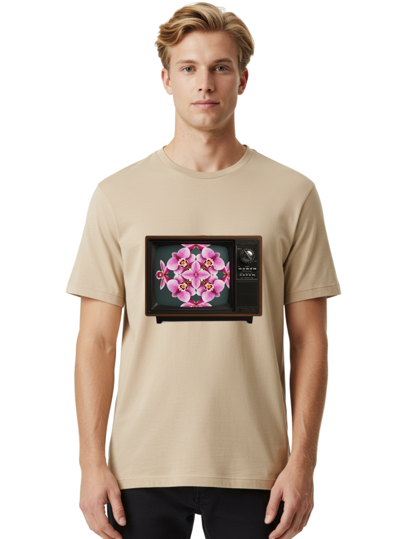 Orchids-On-Tv Men'S Graphic Tee, 100% Cotton, Comfortable Casual Summer Wear, Machine Washable, Vintage Camera, Old Camera, Antique Camera, Black Camera, Classic Photography, Photography Equipment, Nostalgic Device, Film Camera, Camera Art Bal007